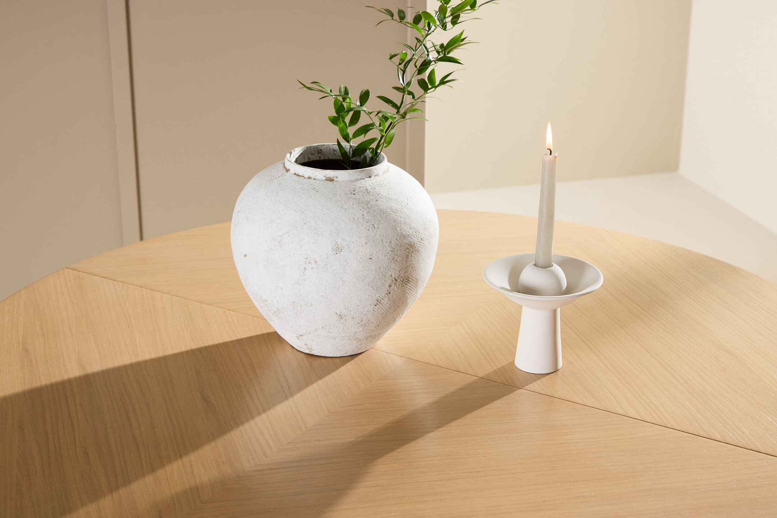 Nohr Uitschuifbare Ronde Eettafel 'Shuree' 120/170 x 120cm, kleur Whitewash