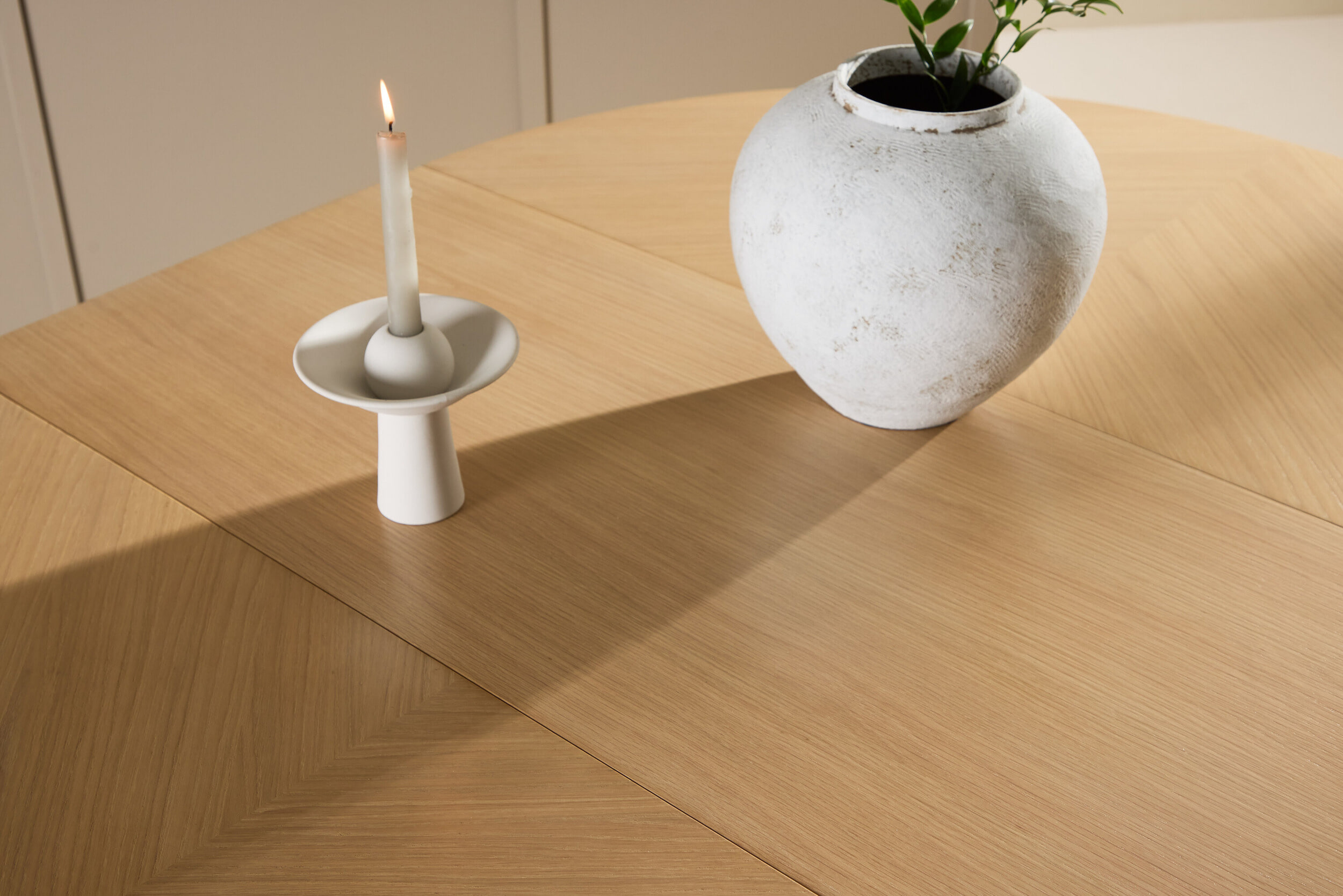 Nohr Uitschuifbare Ronde Eettafel 'Shuree' 120/170 x 120cm, kleur Whitewash