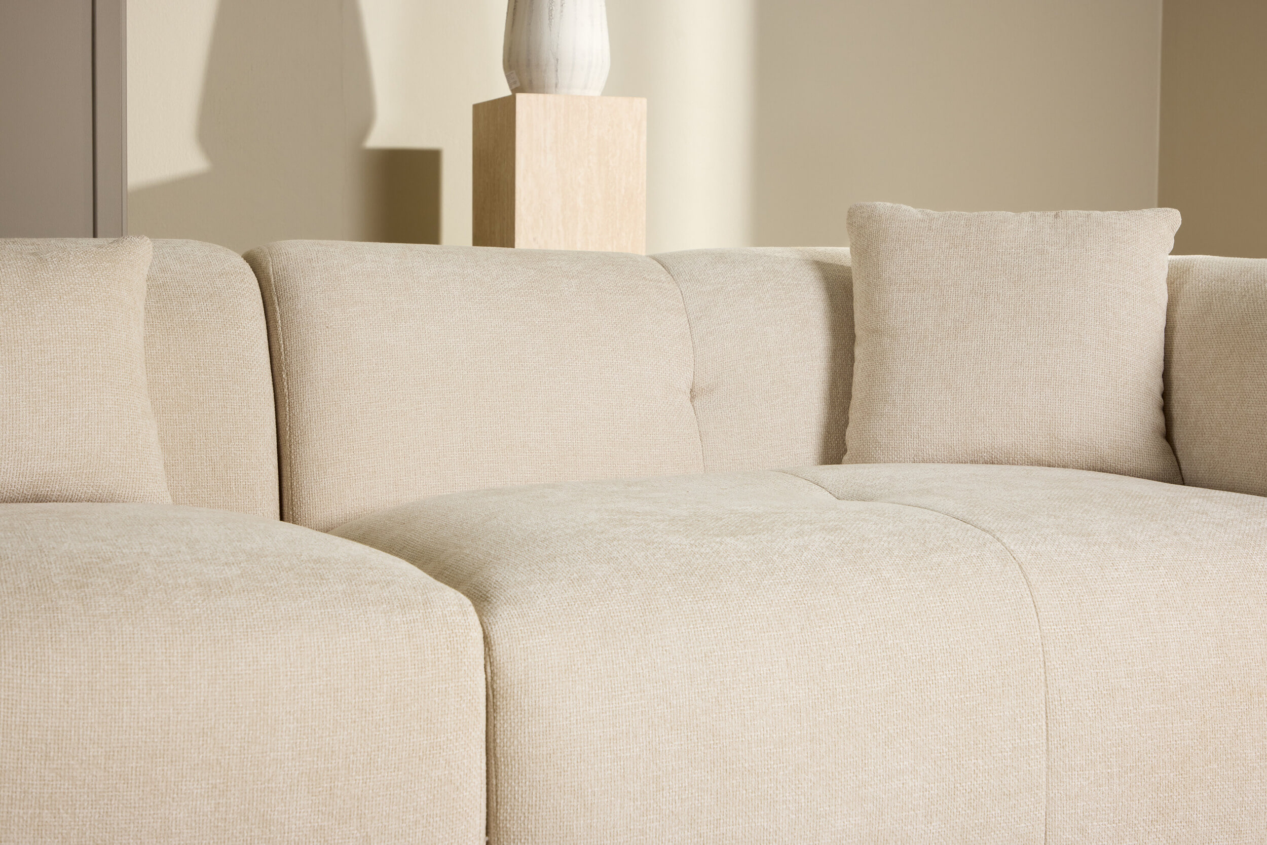Nohr Loungebank 'Shenicka' Chenille, 335cm, kleur Beige
