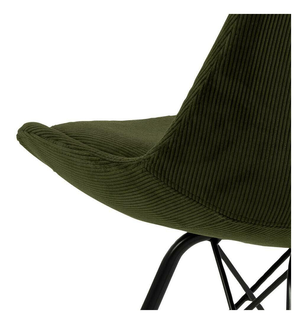 Bendt Eetkamerstoel 'Liva' Rib, kleur Olijfgroen