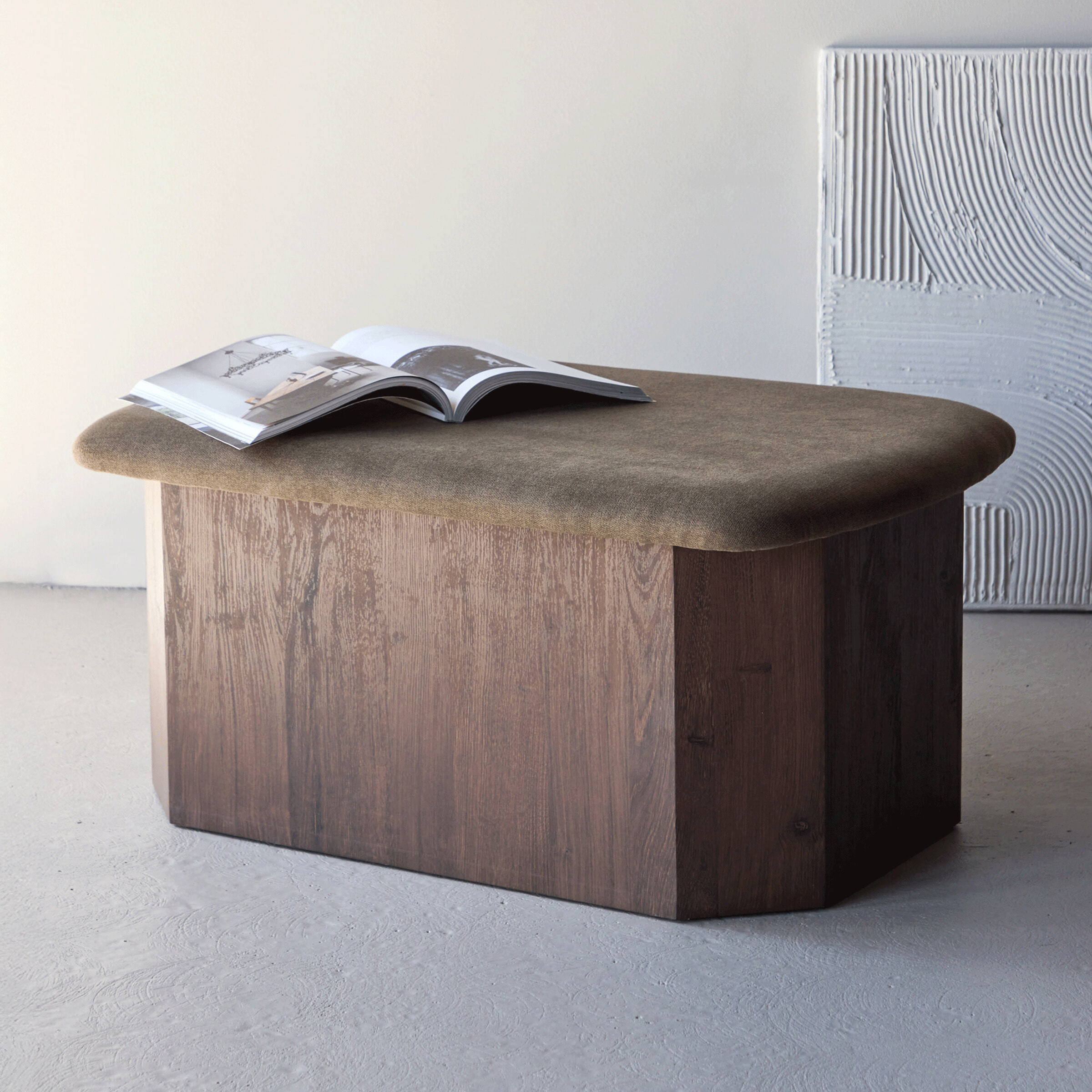 Nohr Hocker Laquette Linnenlook en mokka - Bruin