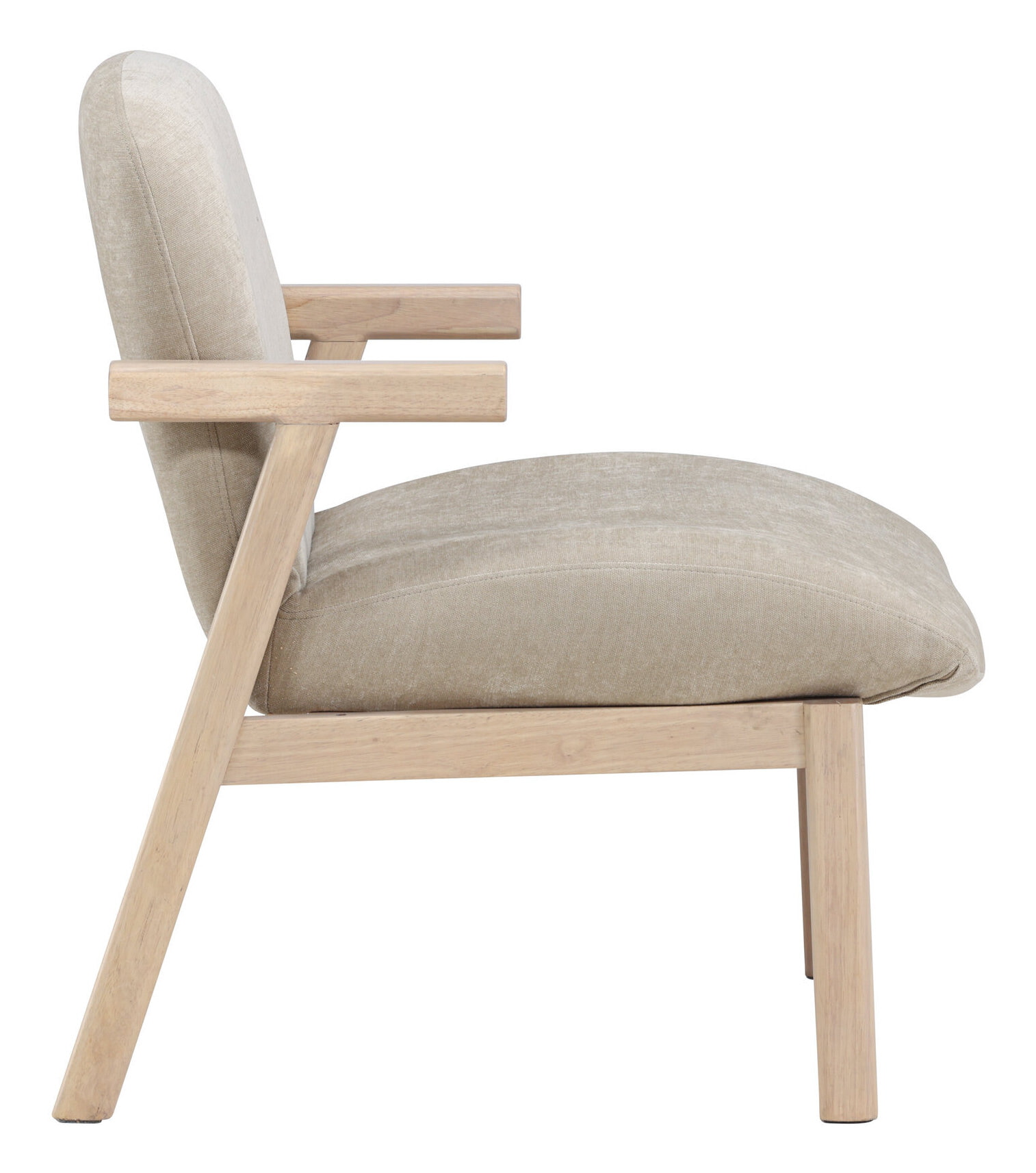 Nohr Fauteuil 'Shanthi' Rubberhout en stof, kleur Beige