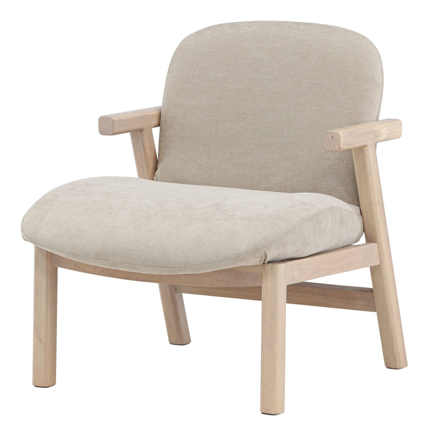 Nohr Fauteuil 'Shanthi' Rubberhout en stof, kleur Beige