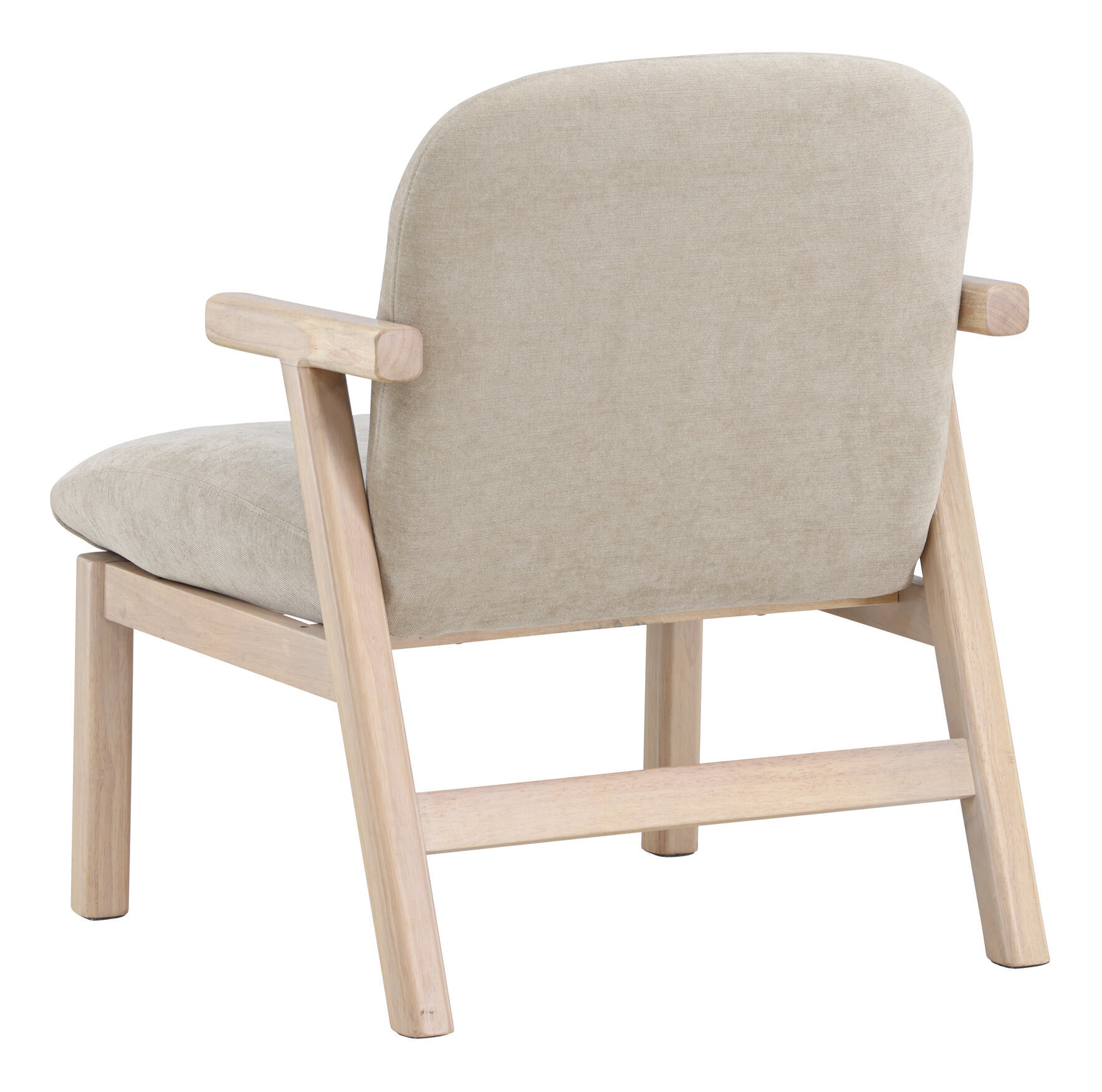 Nohr Fauteuil 'Shanthi' Rubberhout en stof, kleur Beige