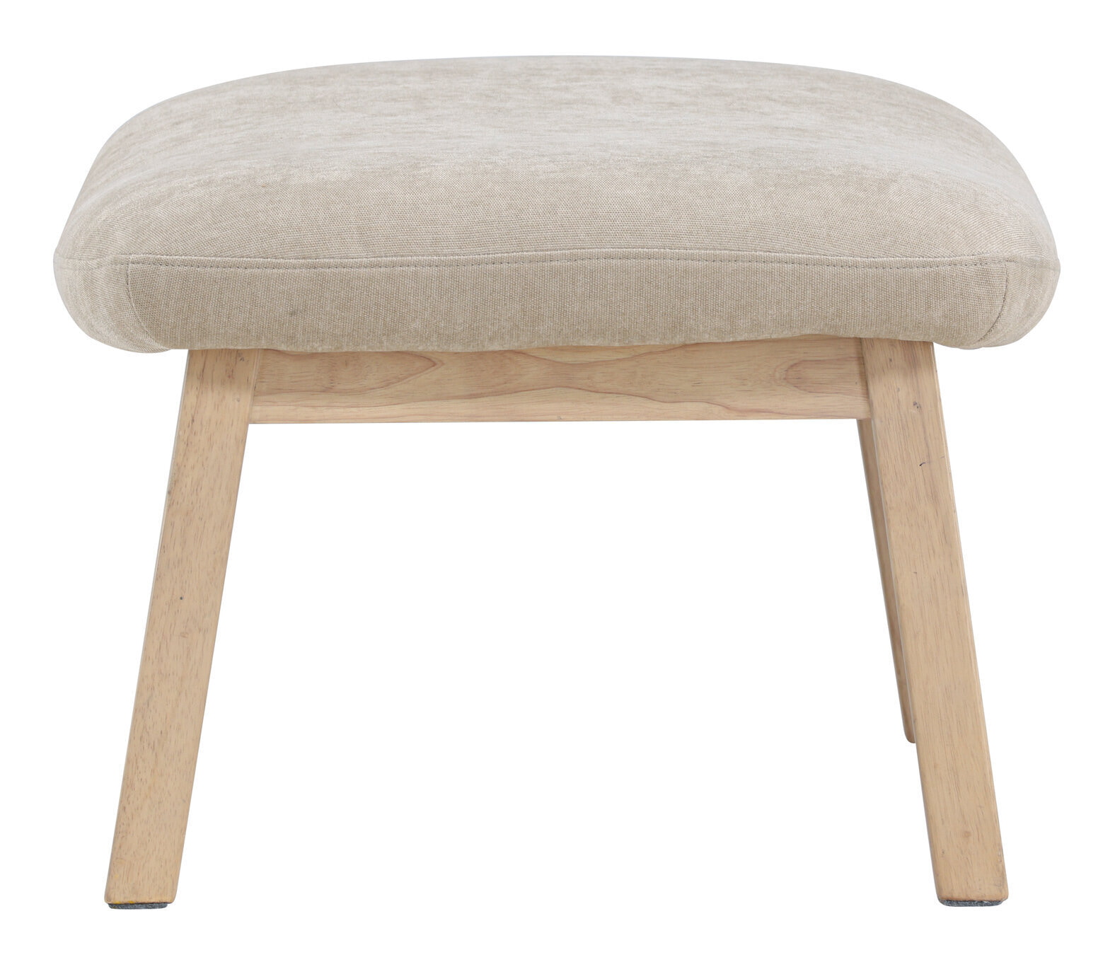 Nohr Hocker 'Shanthi' Rubberhout en stof, kleur Beige