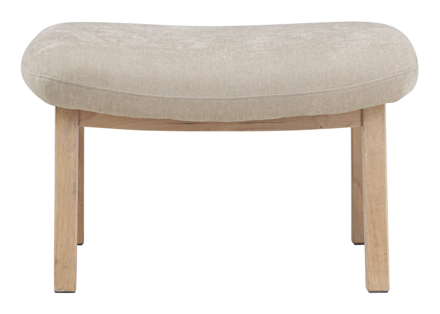 Nohr Hocker 'Shanthi' Rubberhout en stof, kleur Beige