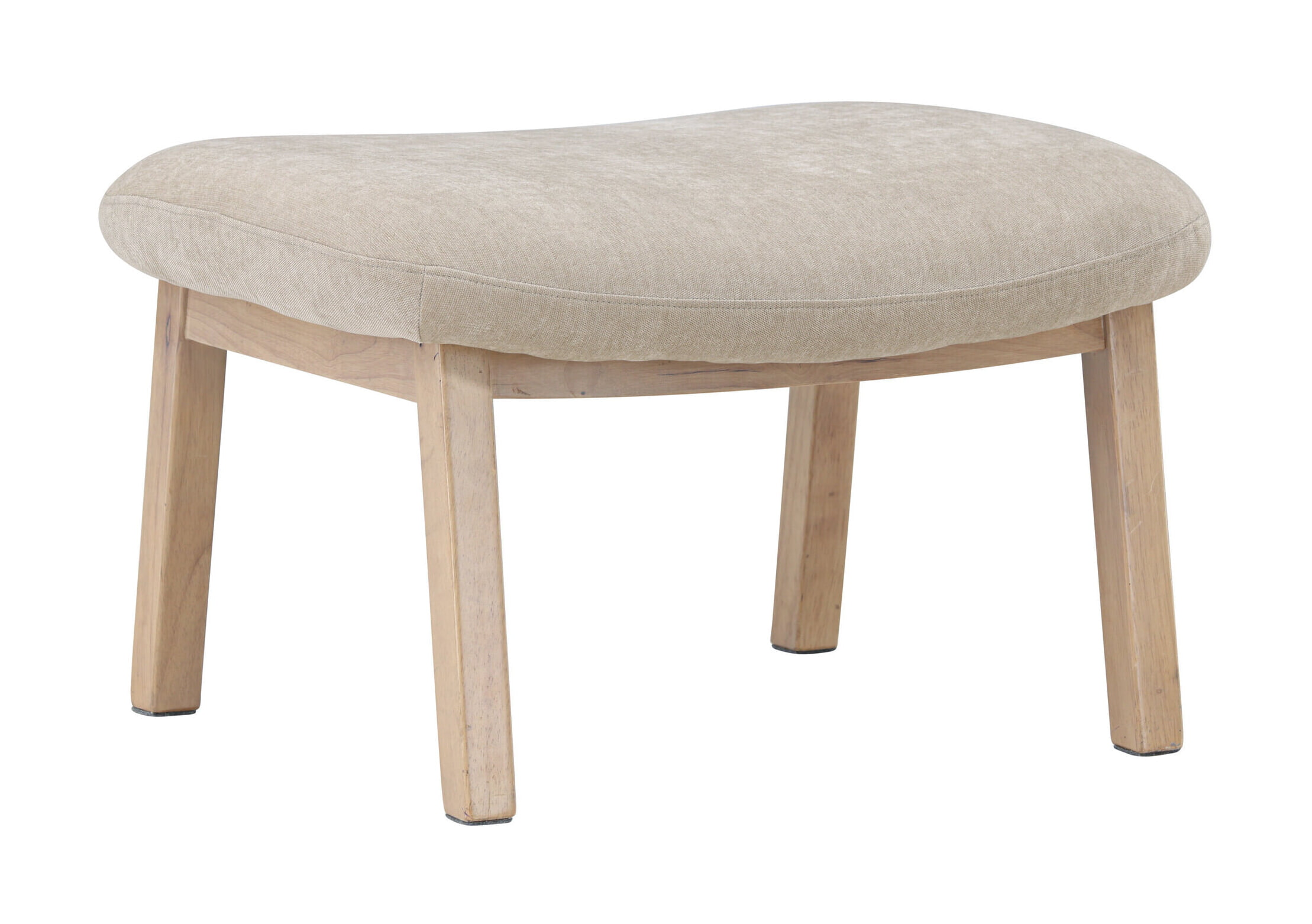 Nohr Hocker 'Shanthi' Rubberhout en stof, kleur Beige