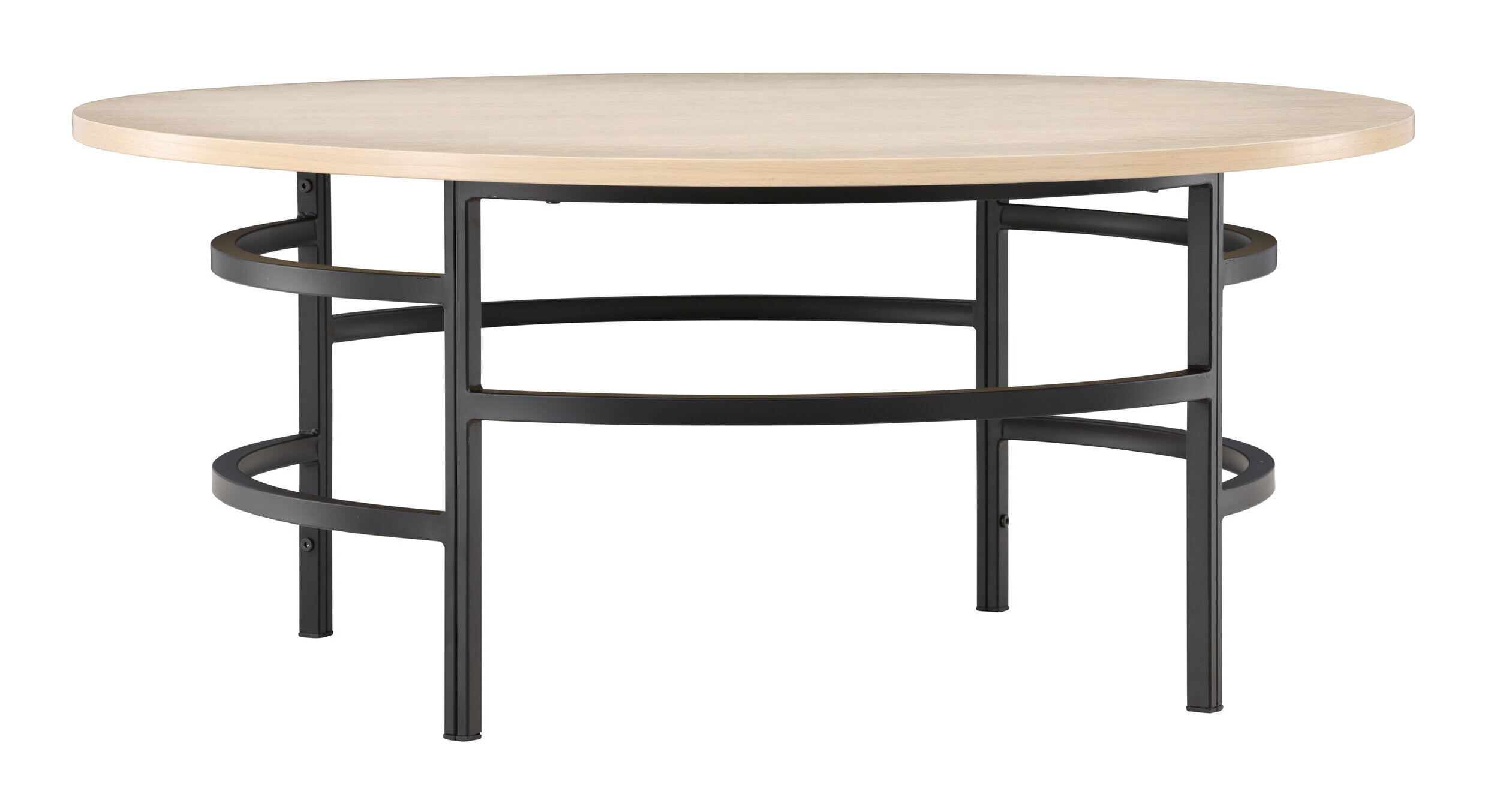 Nohr Ronde Salontafel 'Vu' 100cm, kleur Whitewash/Zwart