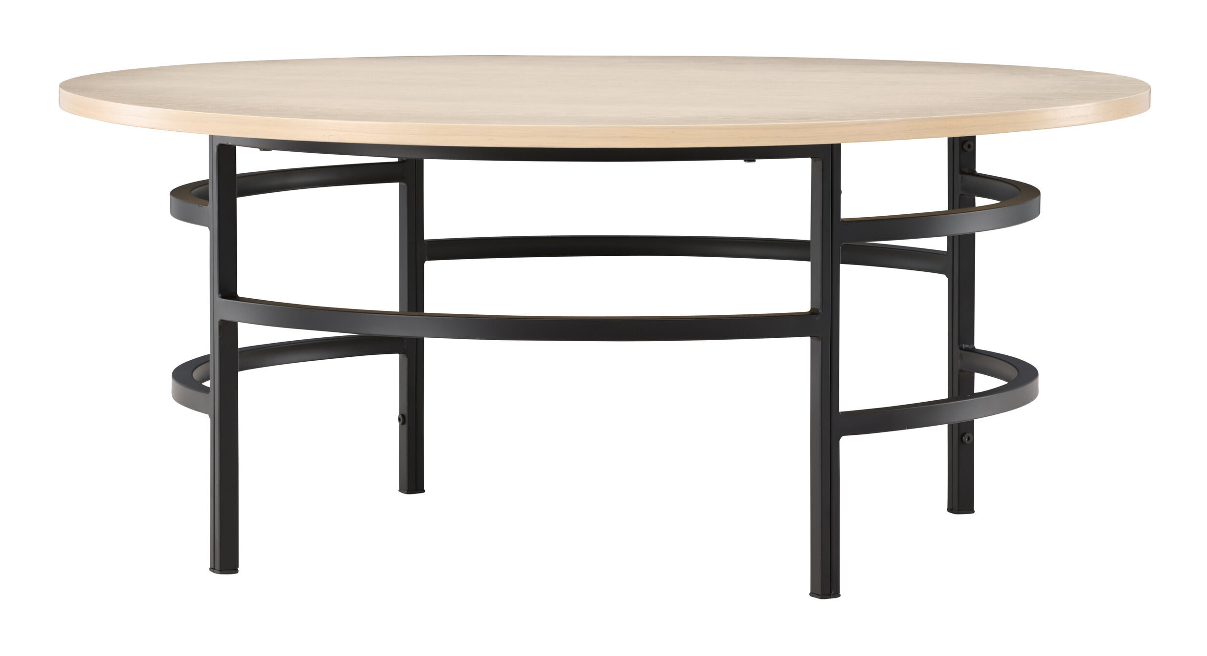 Nohr Ronde Salontafel 'Vu' 100cm, kleur Whitewash/Zwart