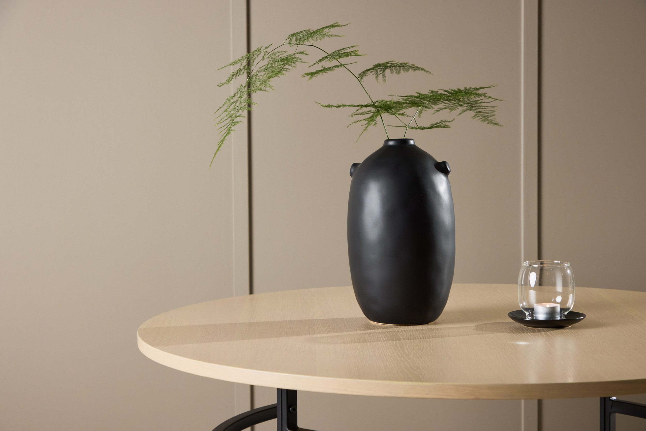 Nohr Ronde Salontafel 'Vu' 100cm, kleur Whitewash/Zwart