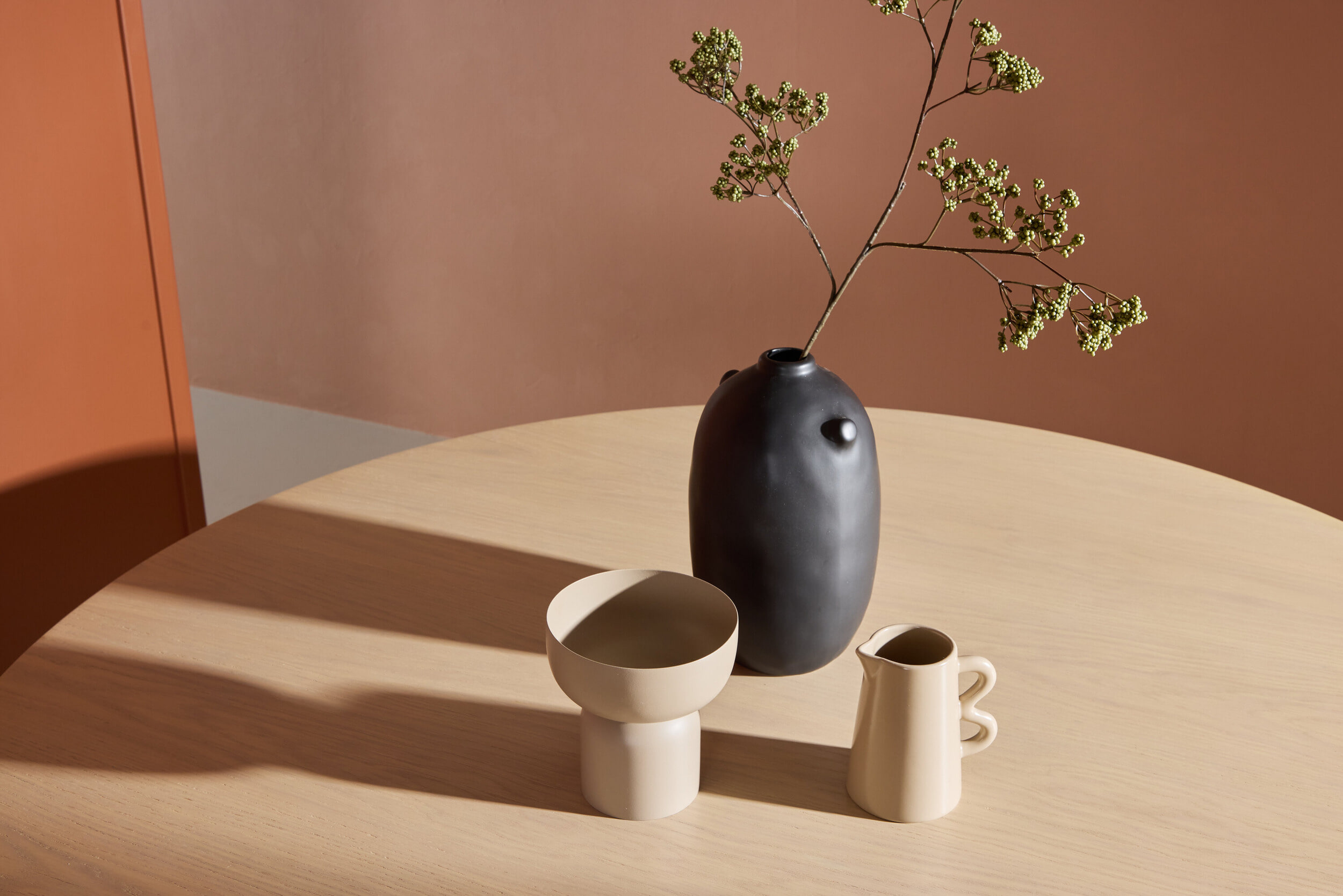 Nohr Ronde Eettafel 'Vu' MDF, 140cm, kleur Whitewash/Beige