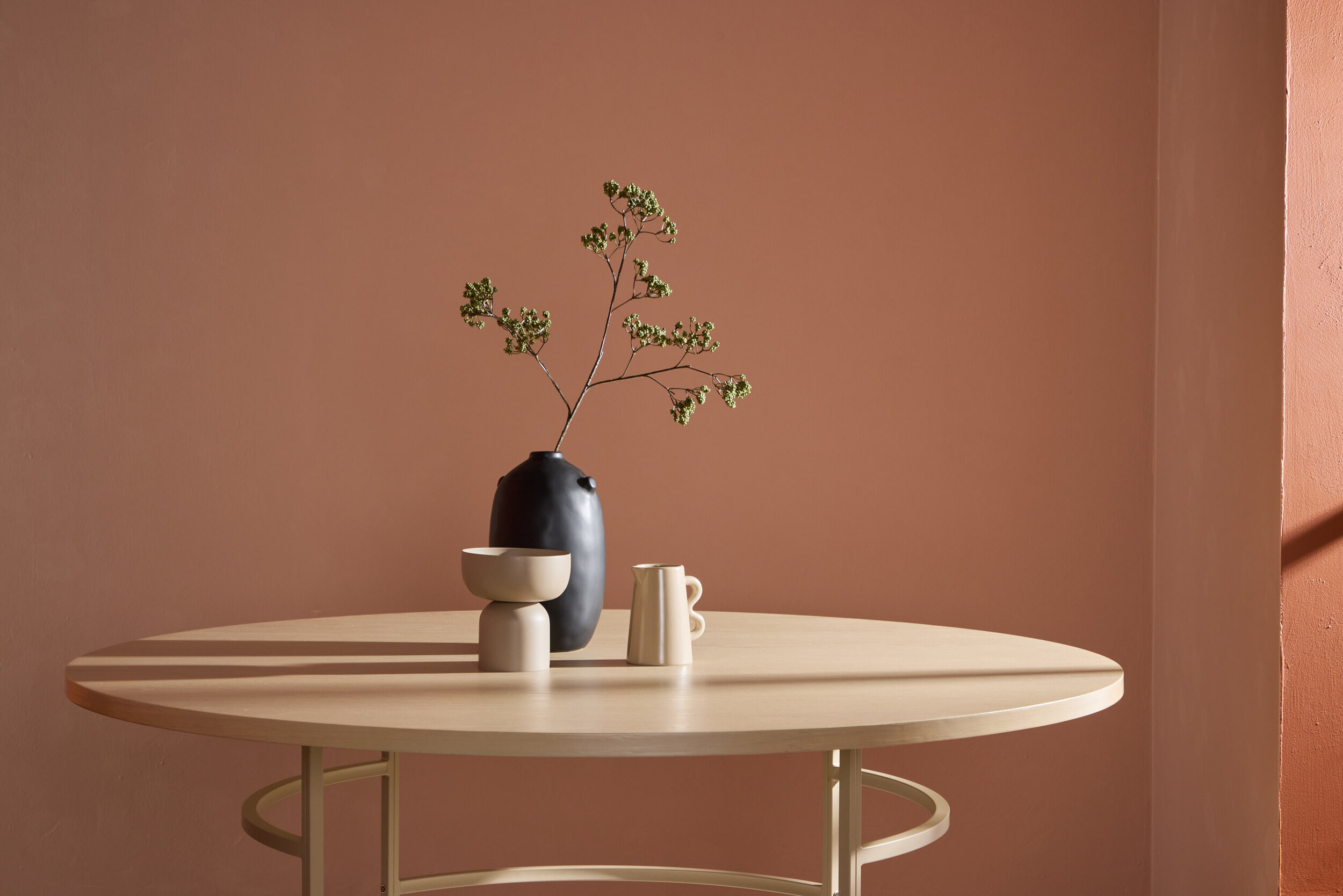 Nohr Ronde Eettafel 'Vu' MDF, 140cm, kleur Whitewash/Beige