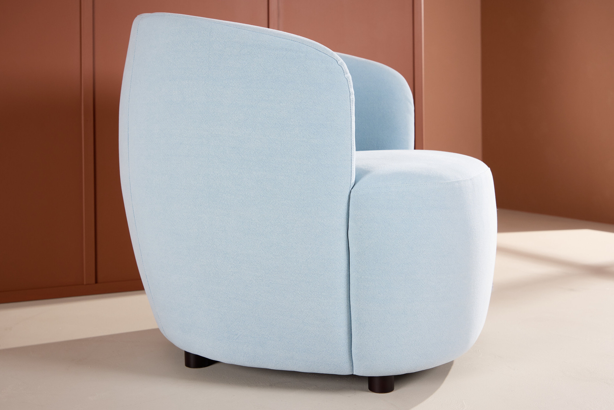 Nohr Fauteuil 'Obie' Linnenlook, kleur Lichtblauw