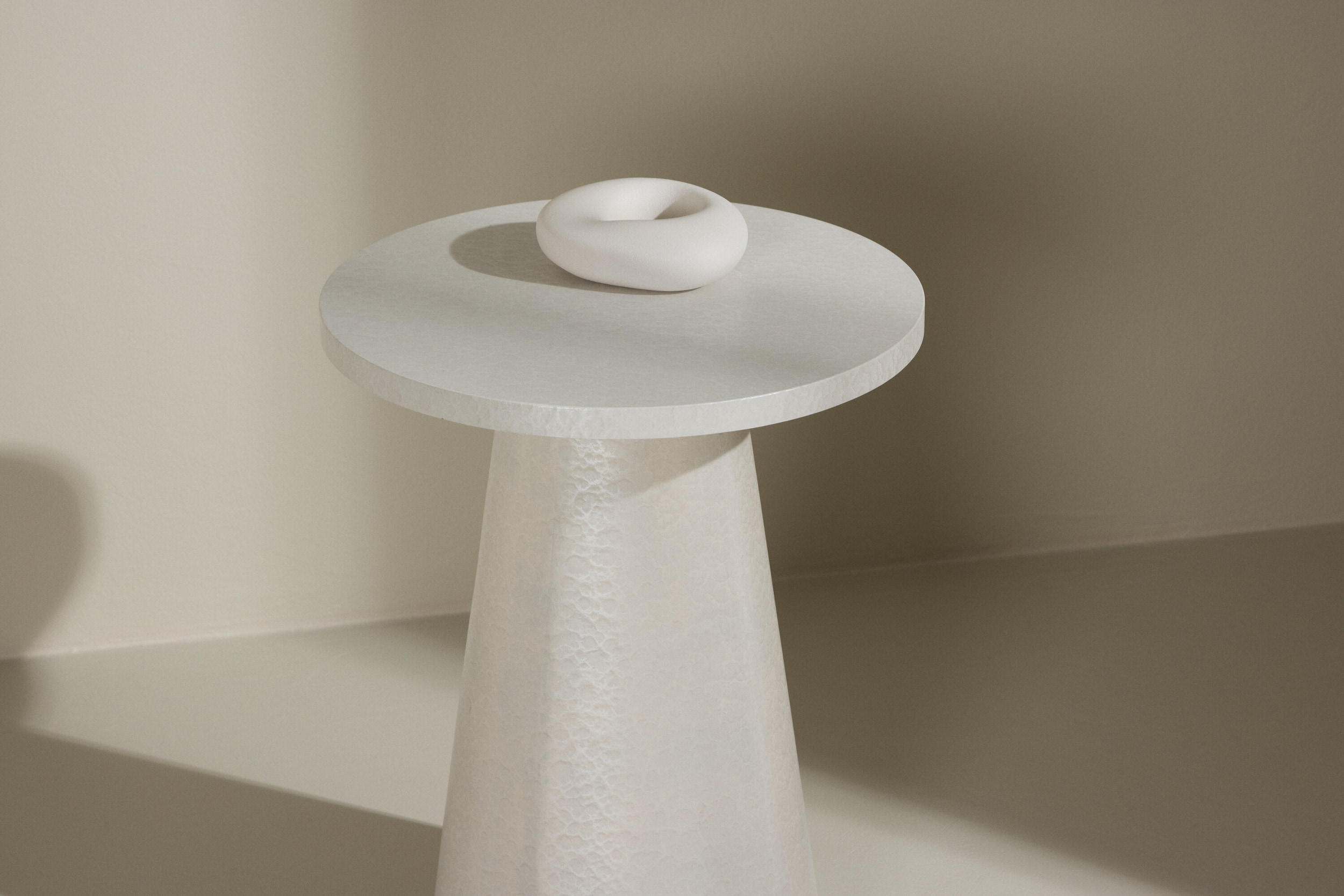 Nohr Ronde Bijzettafel 'Mikeisha' 35cm, kleur Glossy Wit