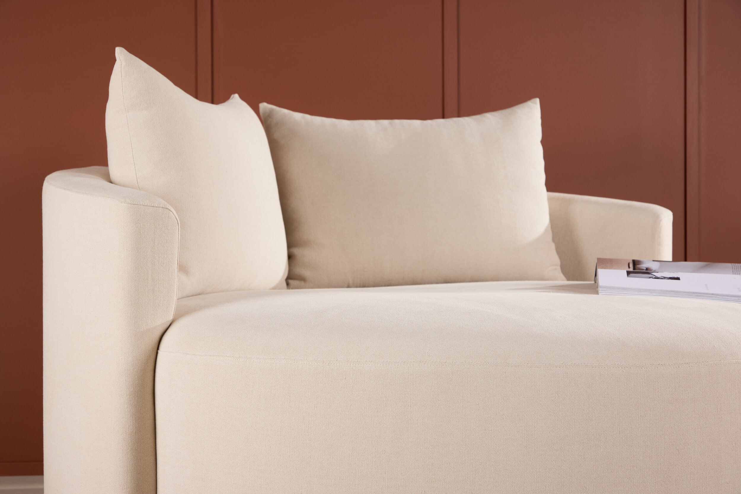 Nohr Bank Loveseat 'Keeli' Linnenlook, kleur Beige