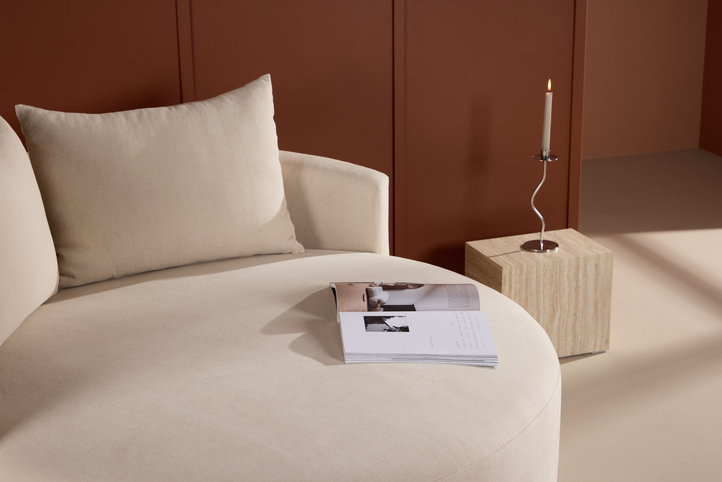 Nohr Bank Loveseat 'Keeli' Linnenlook, kleur Beige