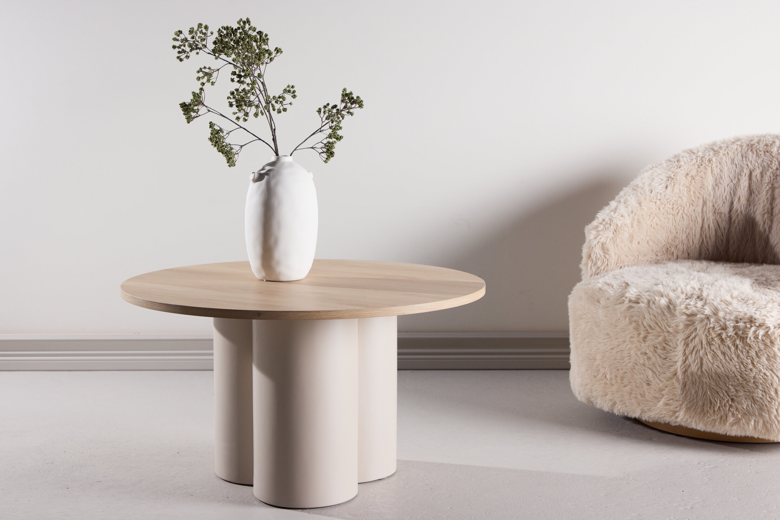 Nohr Ronde Salontafel Anh 80cm - Beige/Whitewash
