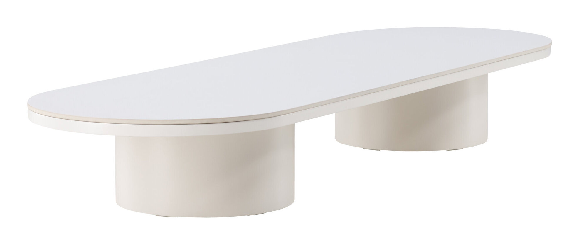 Nohr Ovale Salontafel 'Shundrika' MDF Steenlook, 190 x 60cm, kleur Beige