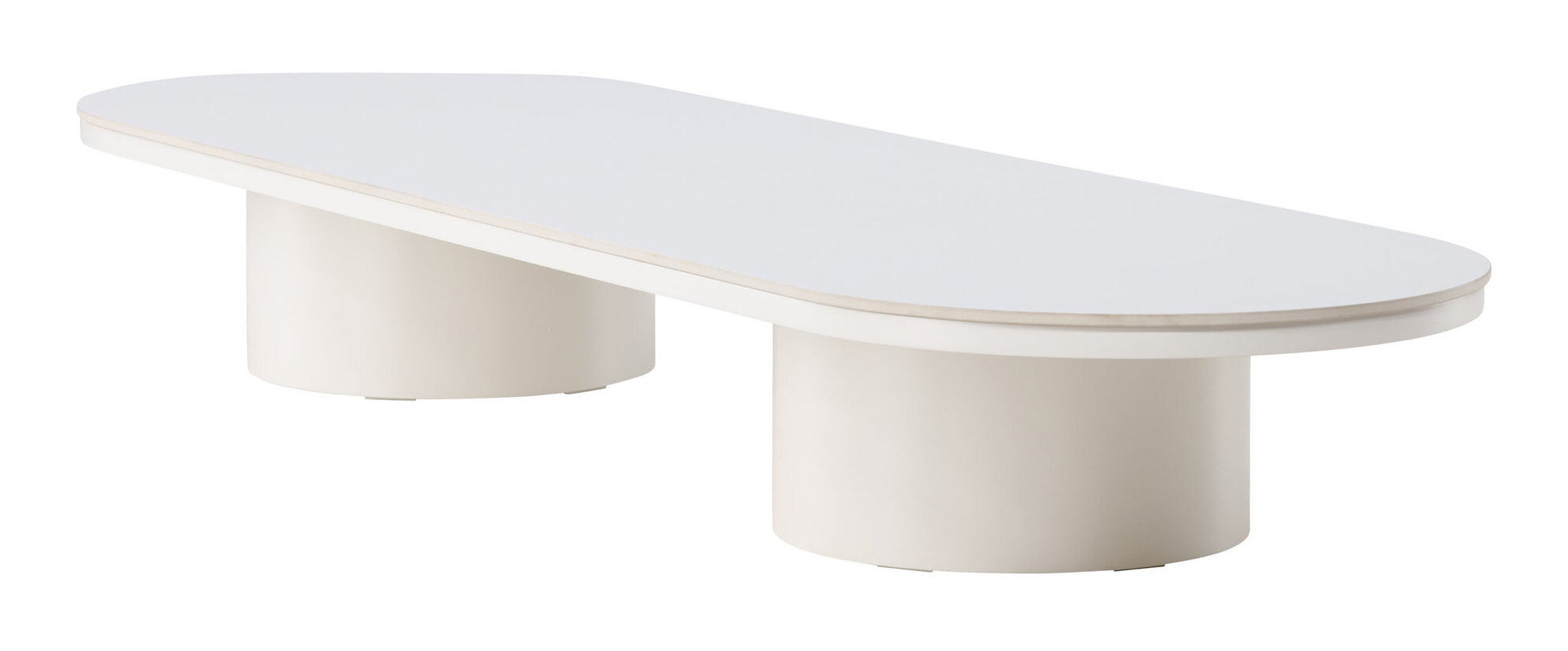 Nohr Ovale Salontafel 'Shundrika' MDF Steenlook, 190 x 60cm, kleur Beige