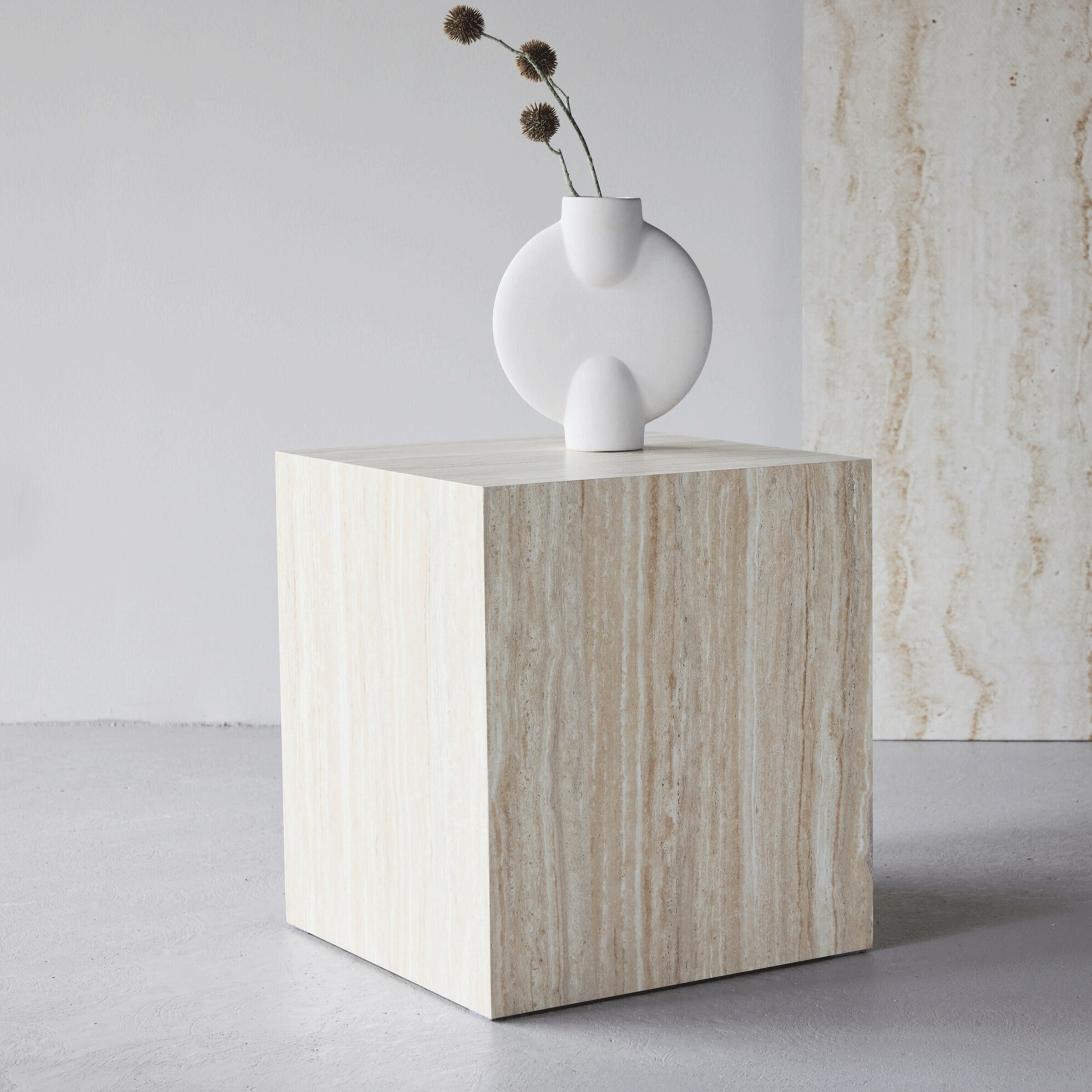 Nohr Salontafel Katiana Travertinlook, 40 x 40cm - Beige