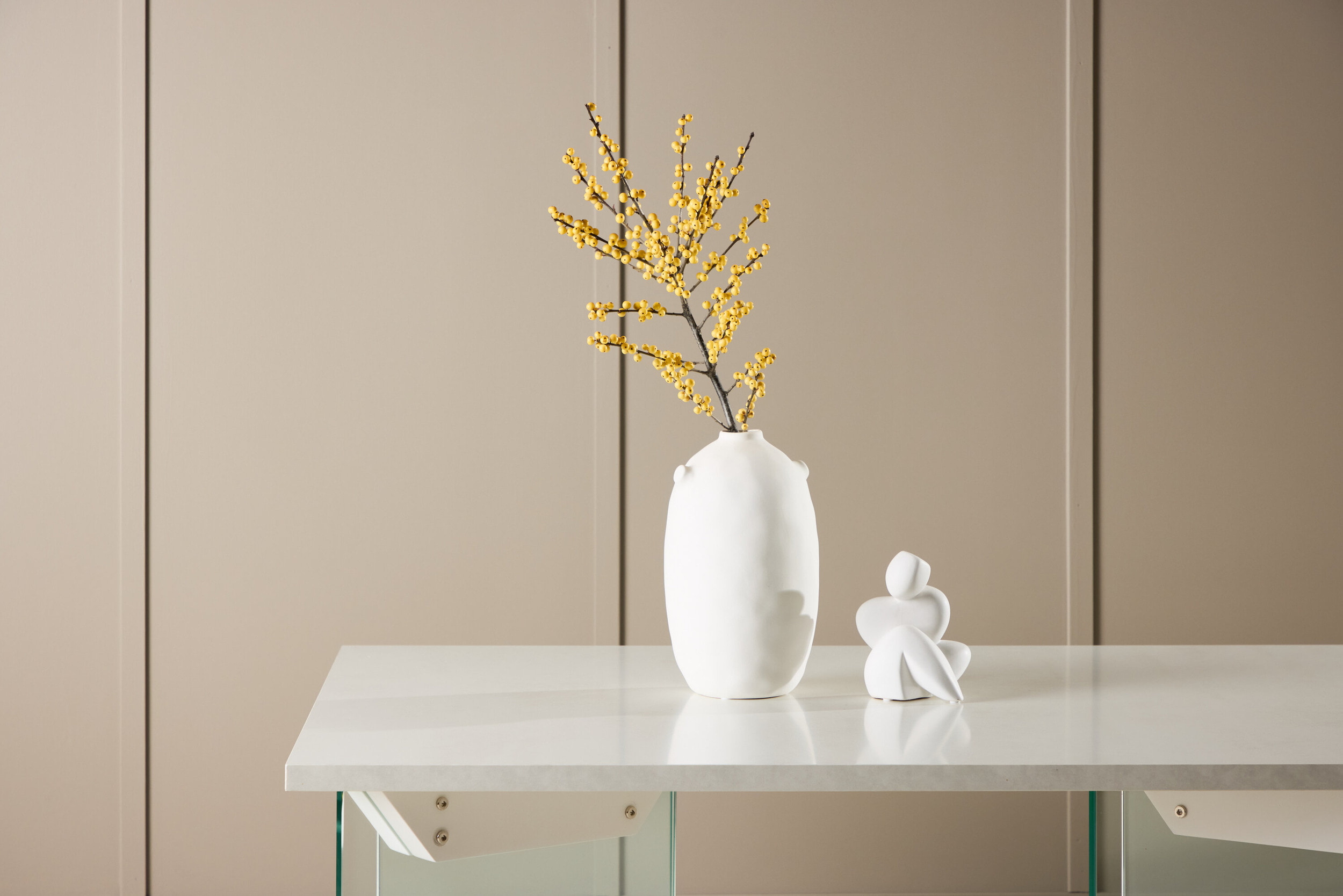 Nohr Salontafel 'Hal' Betonlook en glas, 120 x 80cm