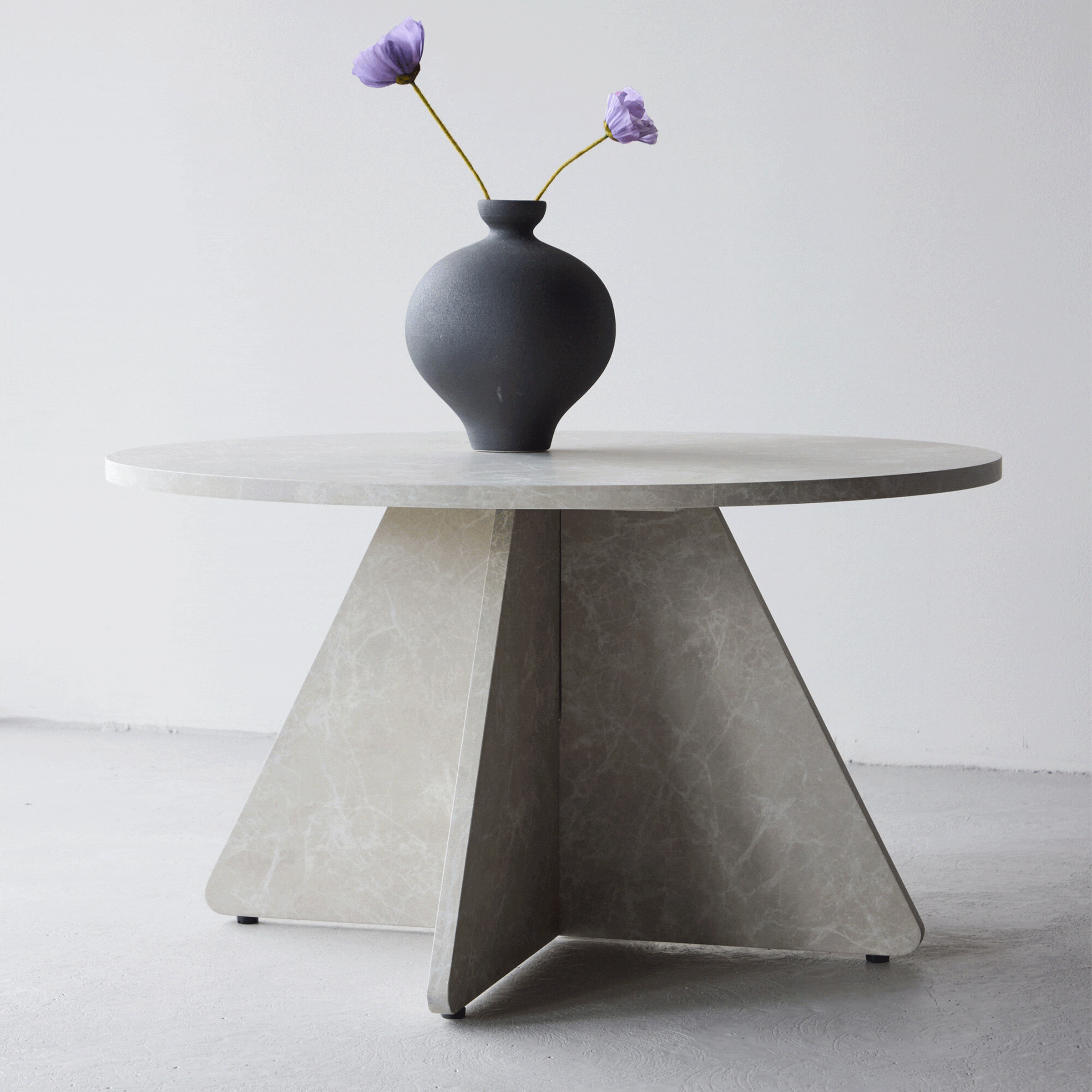 Nohr Ronde Salontafel Cynthiaann Marmerlook, 80cm - Beige