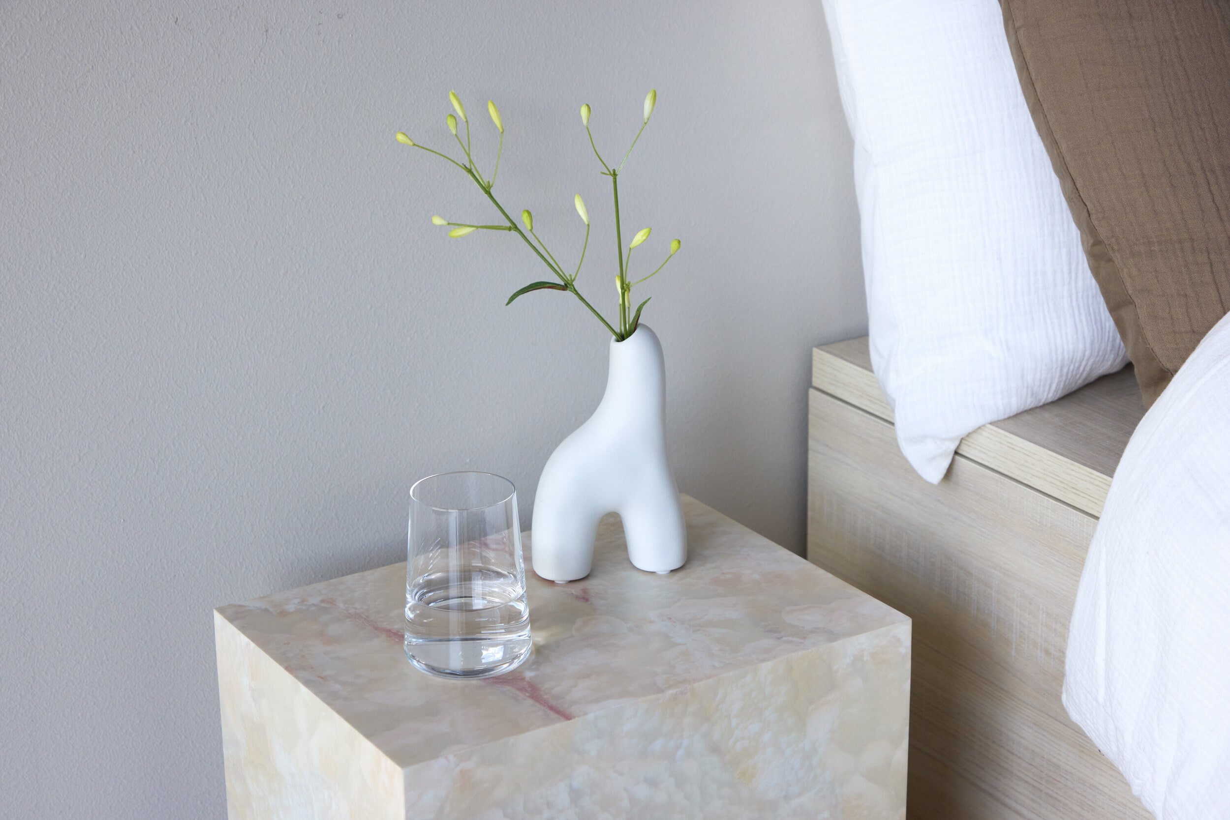 Nohr Bijzettafel 'Katiana' Marmerlook, 35 x 25cm, kleur Beige