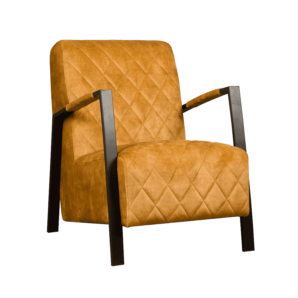Tower Living Fauteuil 'Villa' Velvet, kleur Geel