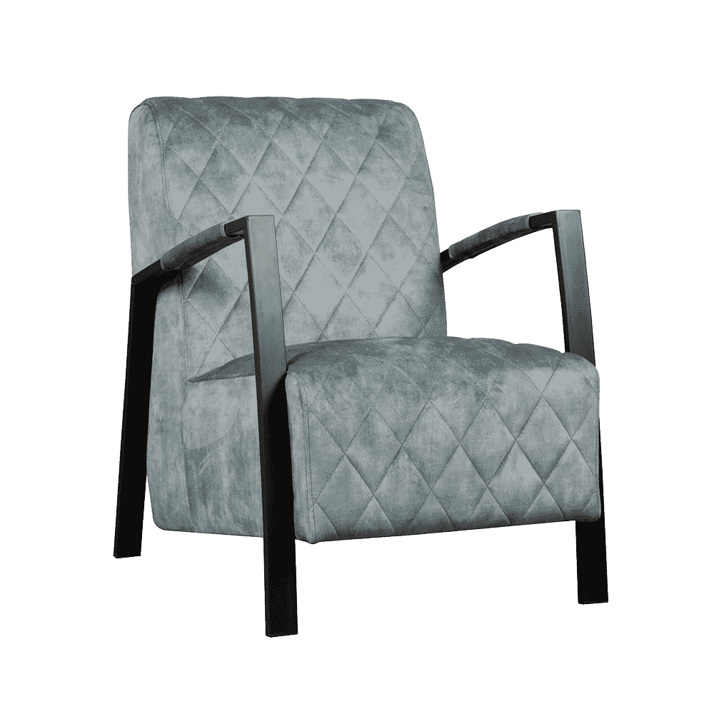 Tower Living Fauteuil 'Villa' Velvet, kleur Blauw