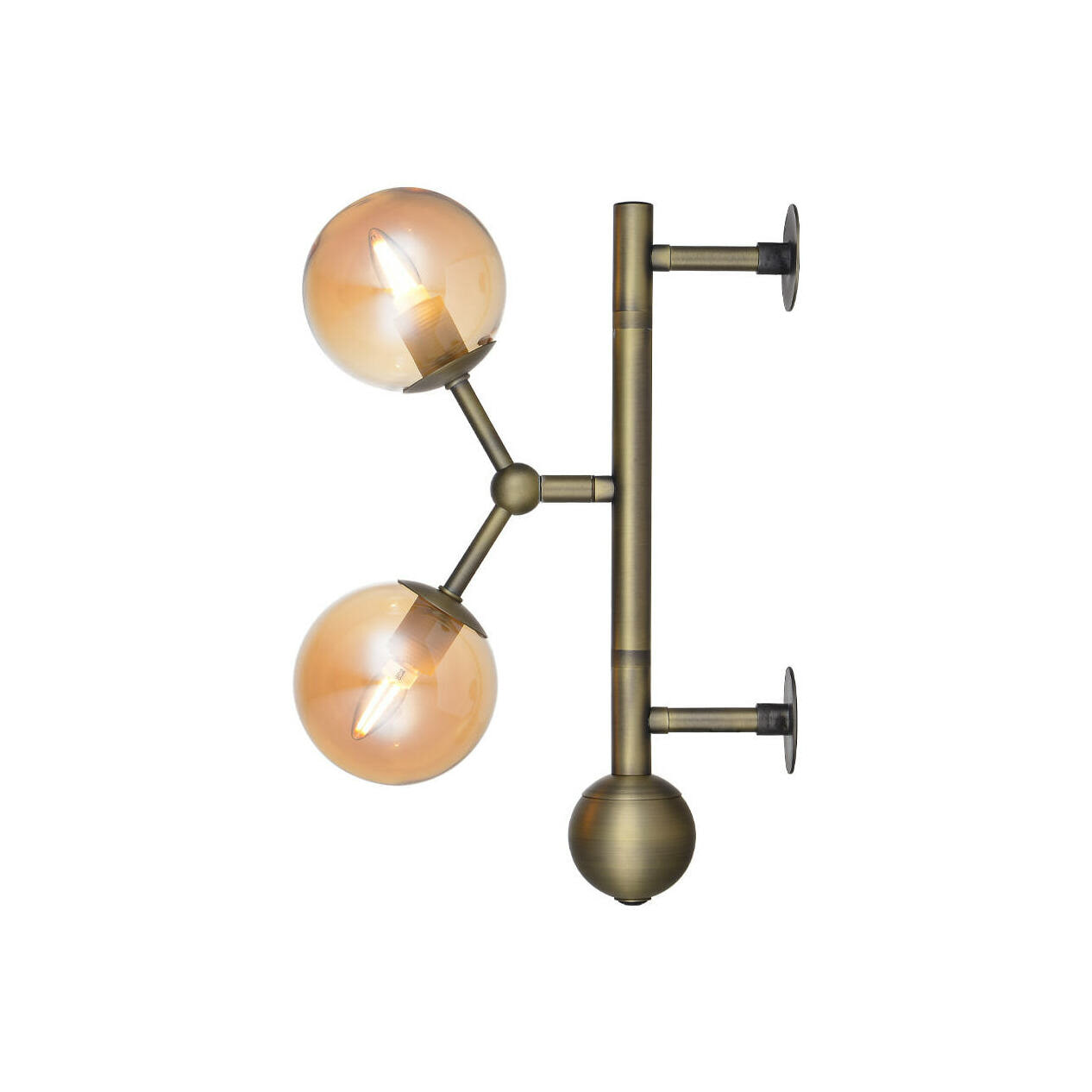 Halo Design Wandlamp 'Atom' kleur Messing / Amber