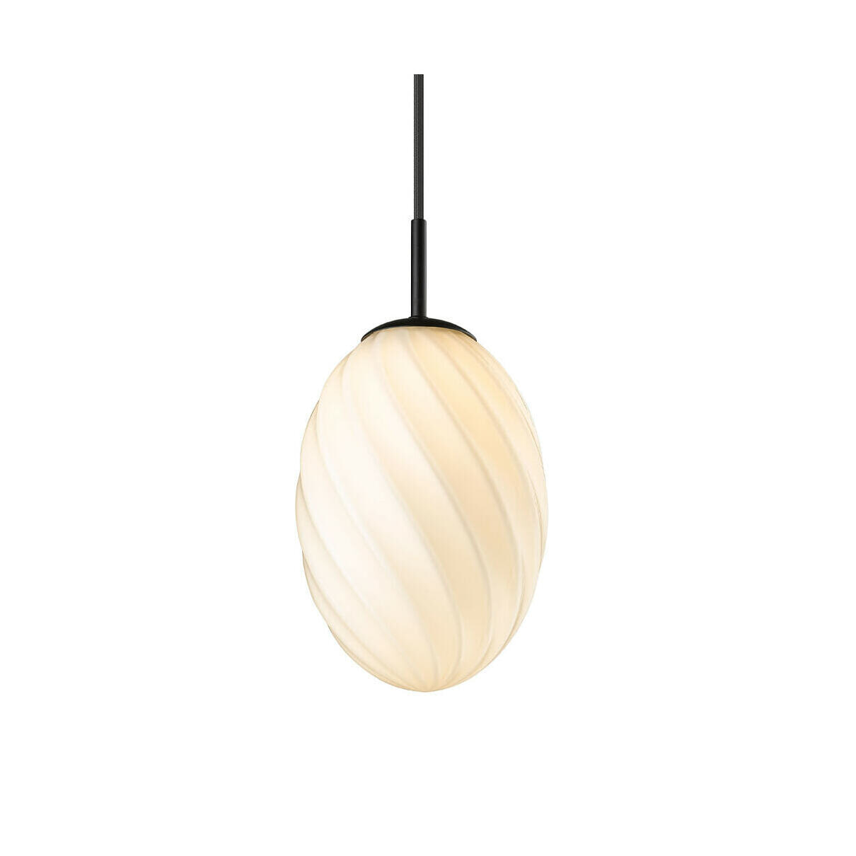 Halo Design Hanglamp 'TWIST' Ø15cm, kleur Zwart - Opaal