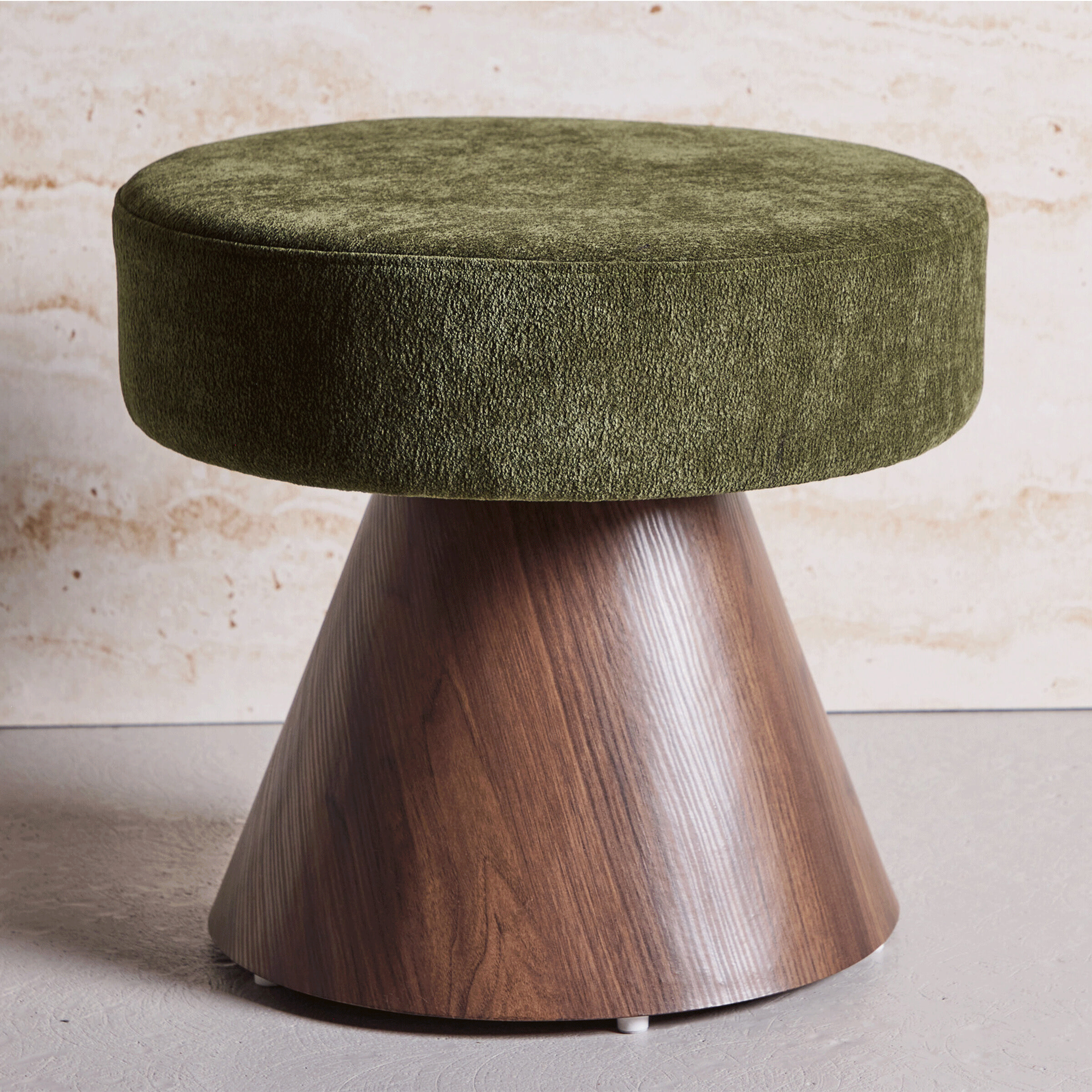 Nohr Poef 'Mikeisha' 48cm, kleur Groen/Mokka