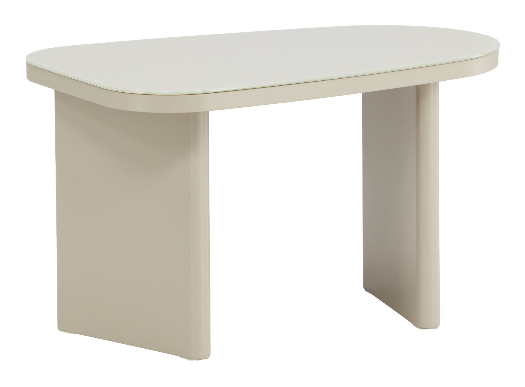 Nohr Organische Bijzettafel 'Jenea' Glas en MDF, 70 x 45cm, kleur Beige
