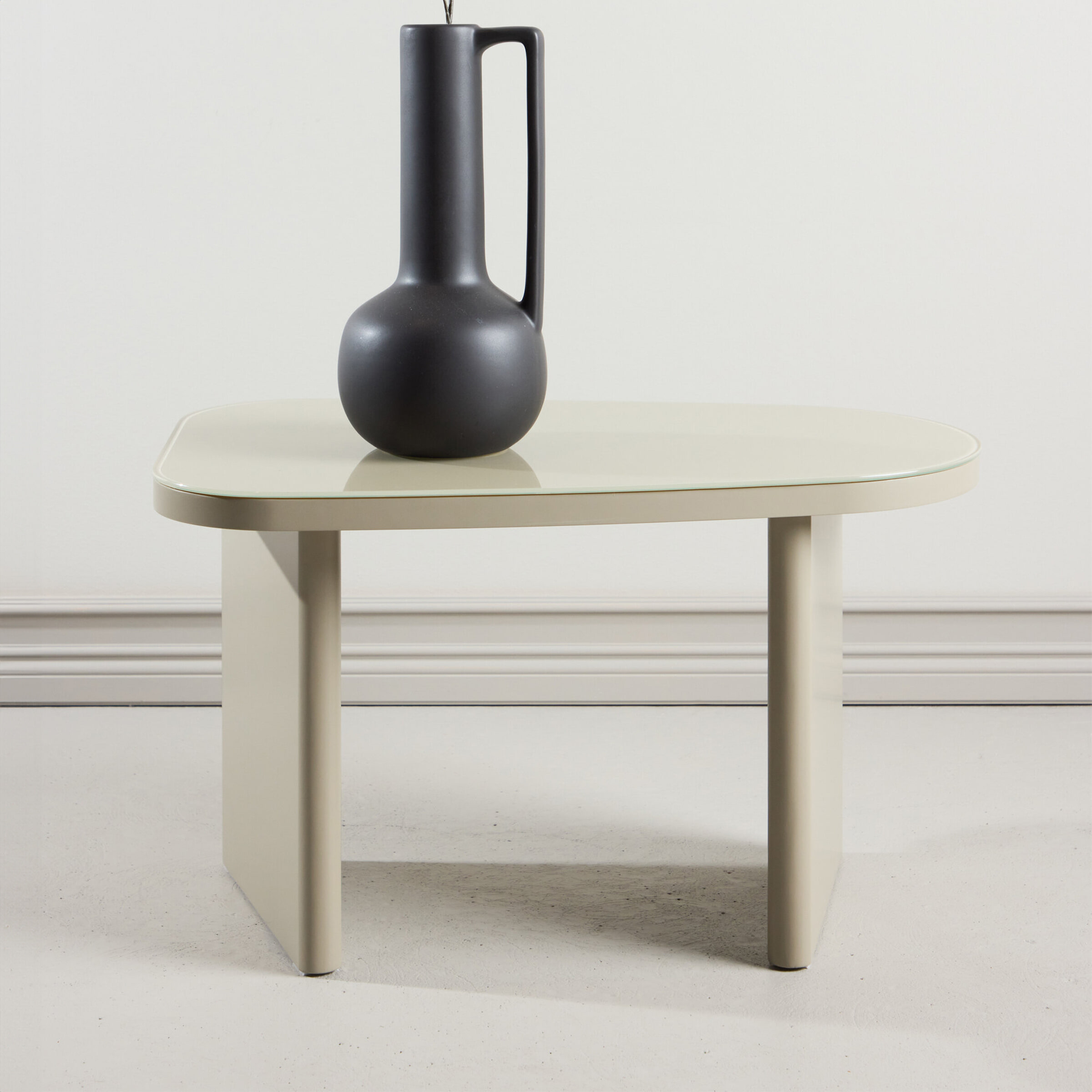 Nohr Organische Bijzettafel Jenea Glas en MDF, 70 x 45cm - Beige