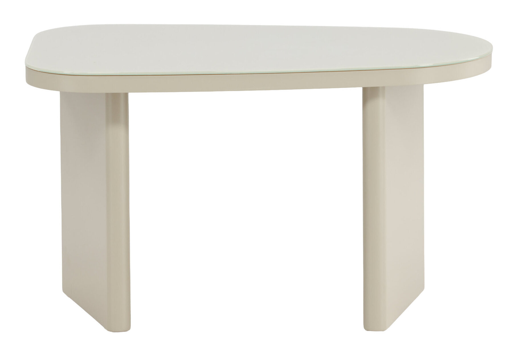 Nohr Organische Bijzettafel 'Jenea' Glas en MDF, 70 x 45cm, kleur Beige