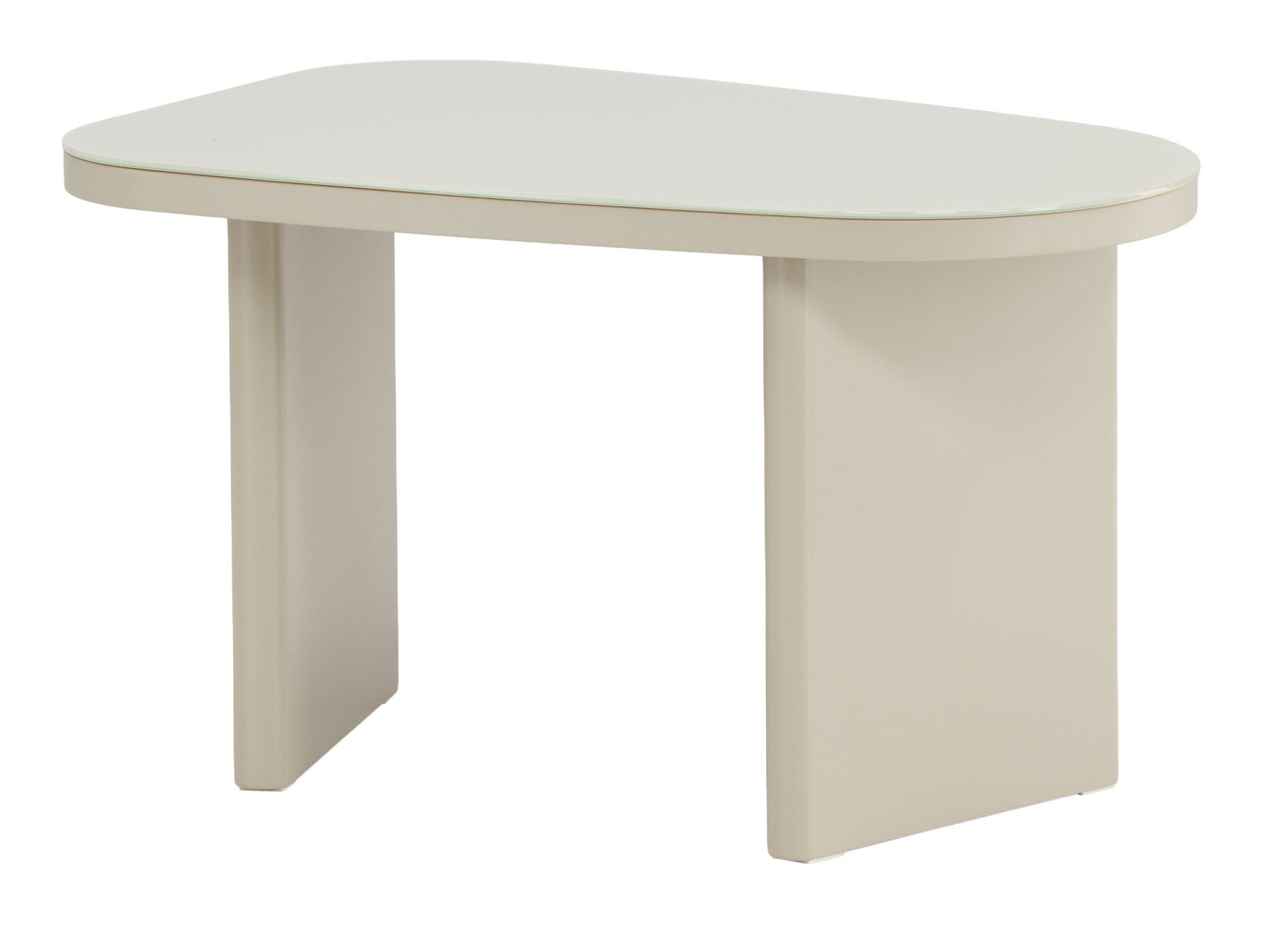 Nohr Organische Bijzettafel 'Jenea' Glas en MDF, 70 x 45cm, kleur Beige