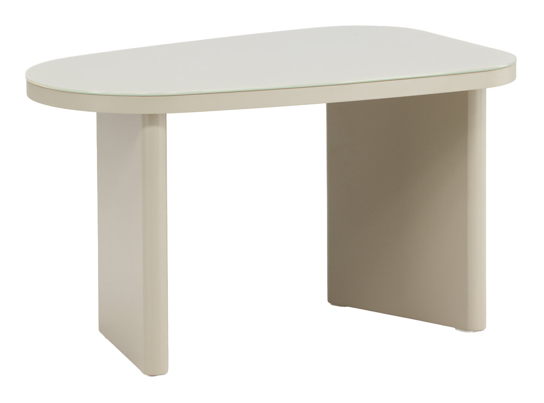 Nohr Organische Bijzettafel 'Jenea' Glas en MDF, 70 x 45cm, kleur Beige