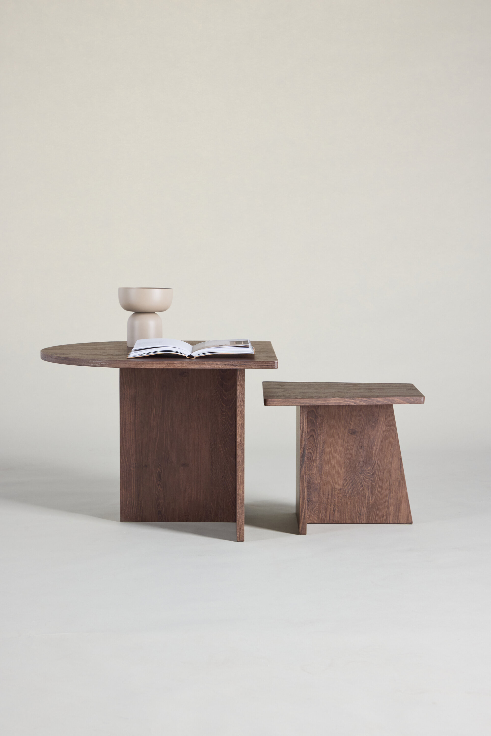 Nohr Salontafel Markos Mokka, Set van 2 stuks - Bruin - Rond