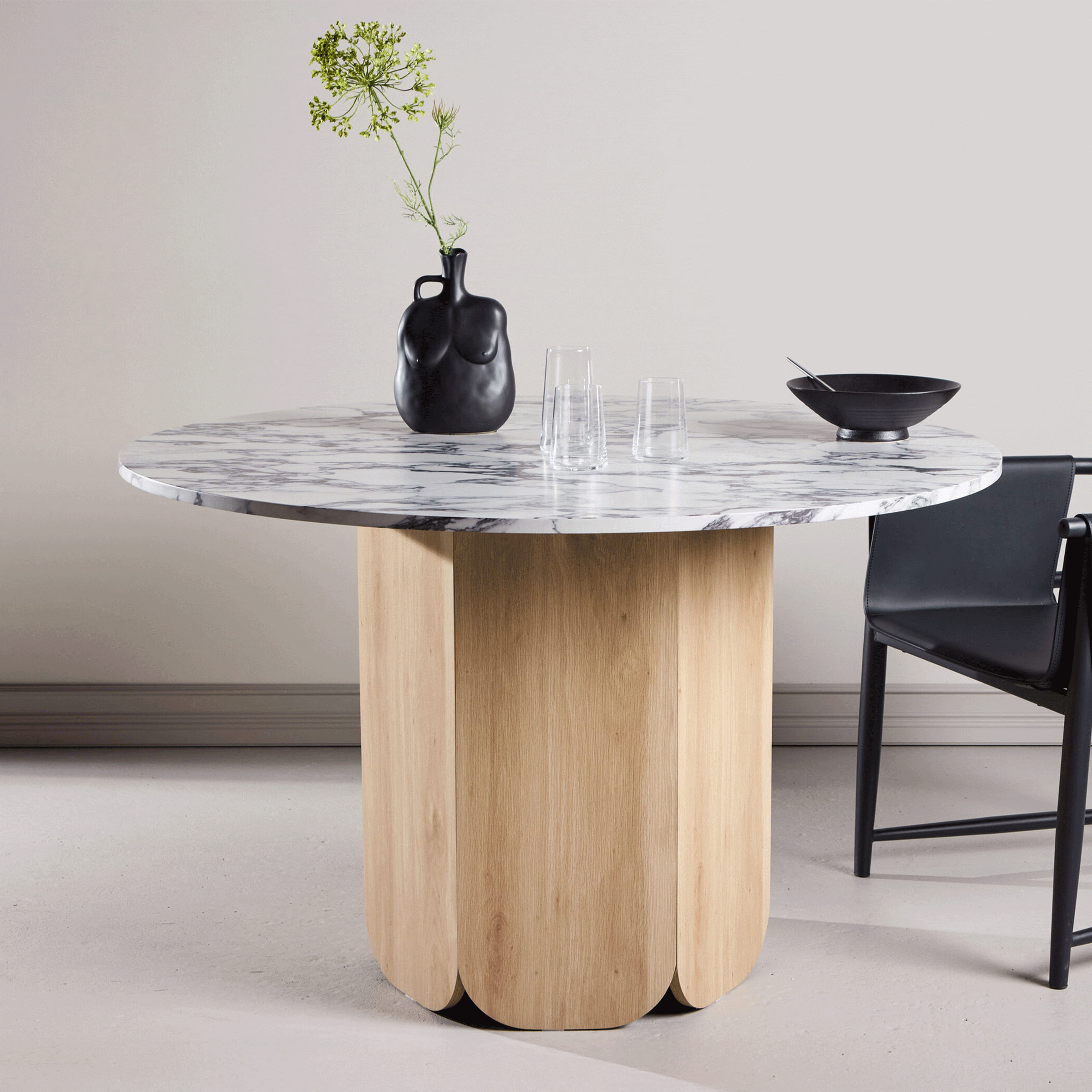 Nohr Ronde Eettafel Rajah Marmerlook, 120cm - Naturel