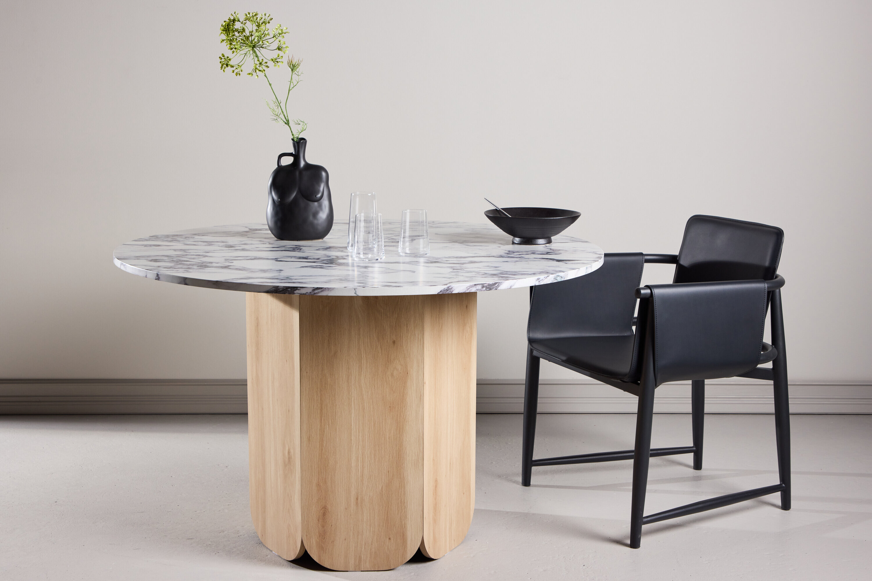 Nohr Ronde Eettafel Rajah Marmerlook, 120cm - Naturel