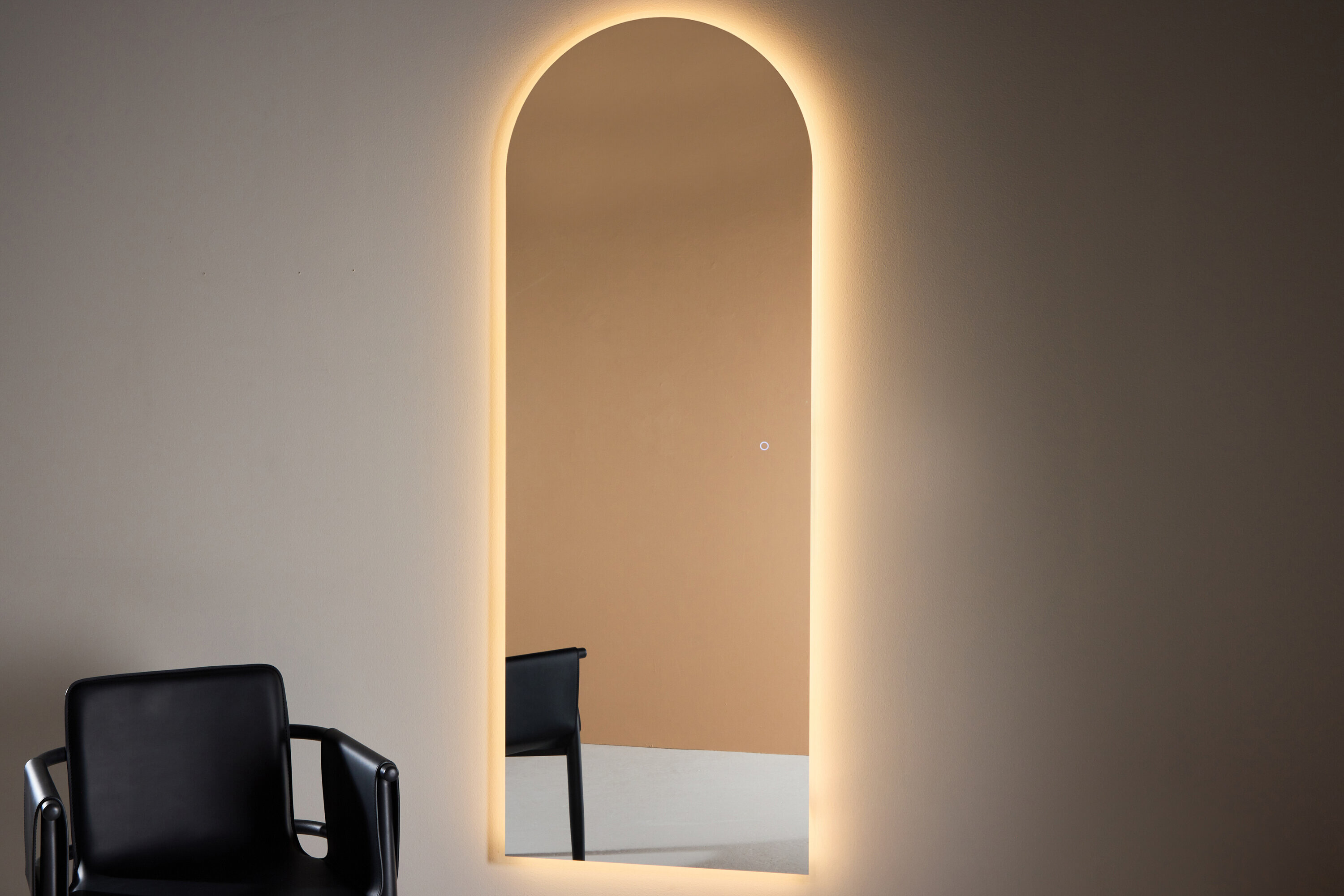 Nohr Gebogen Spiegel Maida Met LED-verlichting, 185 x 70cm - Zilver - Ovaal - Passpiegel