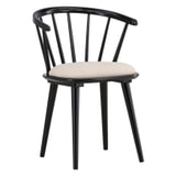 Nohr Eetkamerstoel 'Araseli' Rubberhout en stof, kleur Beige/Zwart