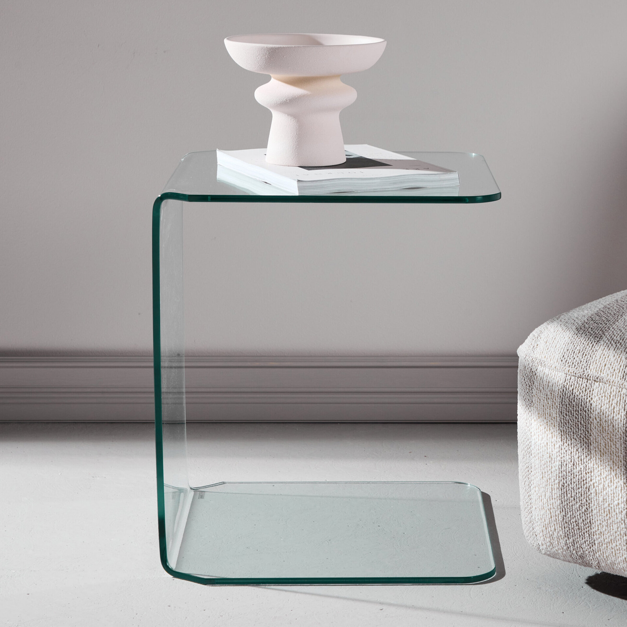 Nohr Laptoptafel Rockwell Glas, 45 x 45cm - Transparant - Vierkant