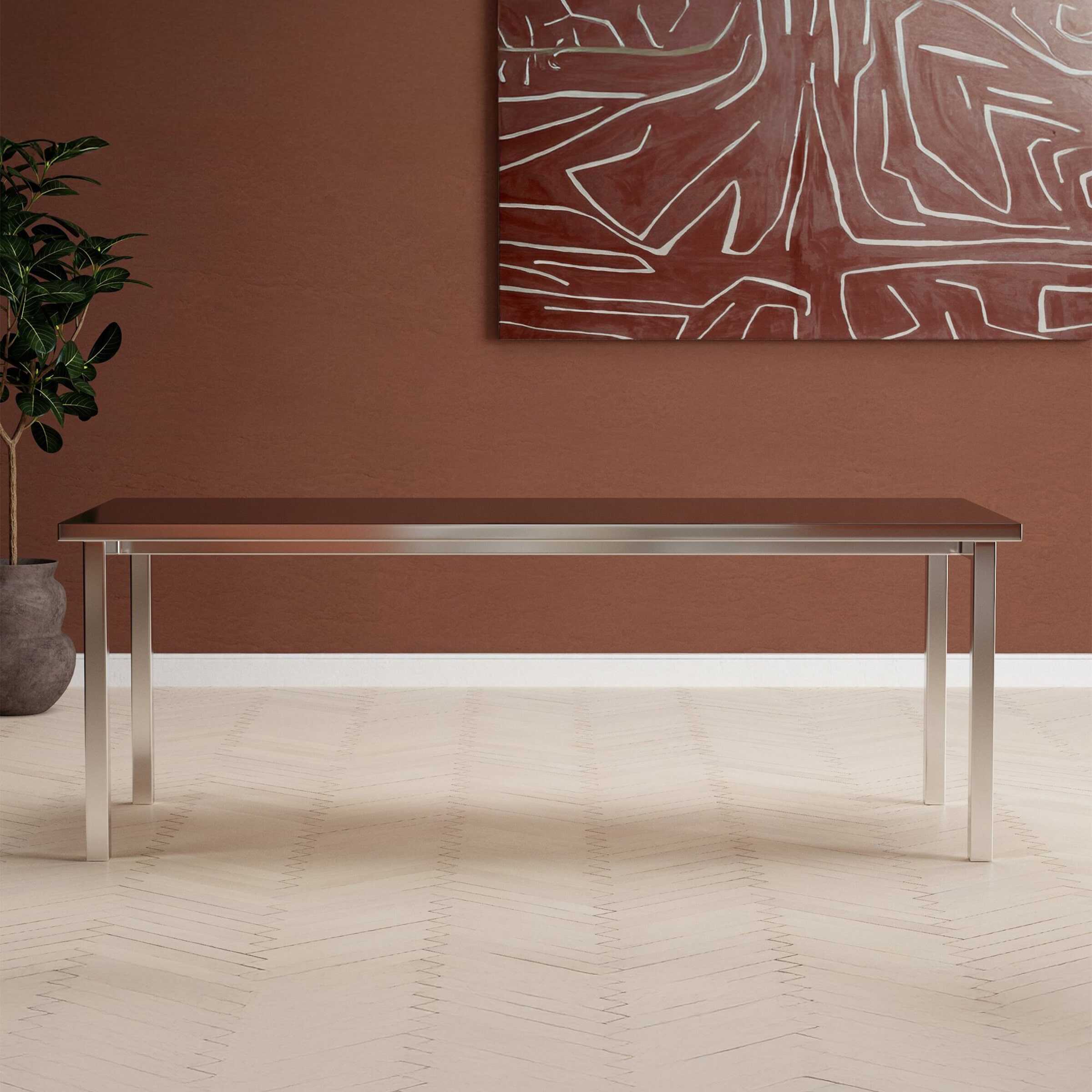 Nohr Eettafel 'Shontel' 210 x 95cm, kleur Zilver