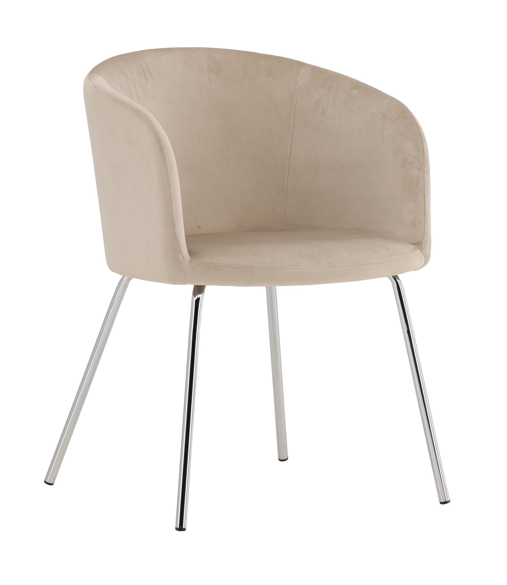Nohr Eetkamerstoel 'Karna' Velvet, kleur Beige/Zilver