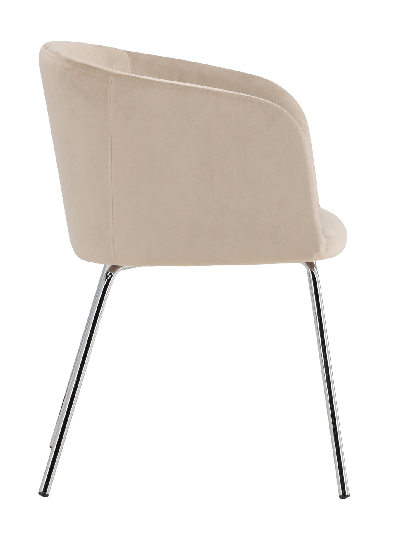 Nohr Eetkamerstoel 'Karna' Velvet, kleur Beige/Zilver