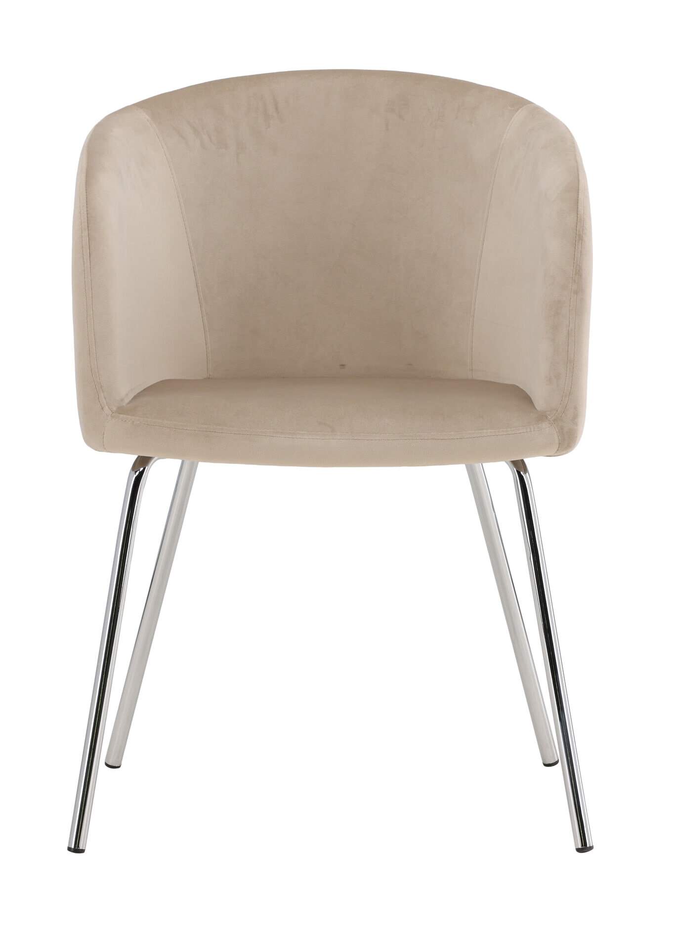 Nohr Eetkamerstoel 'Karna' Velvet, kleur Beige/Zilver