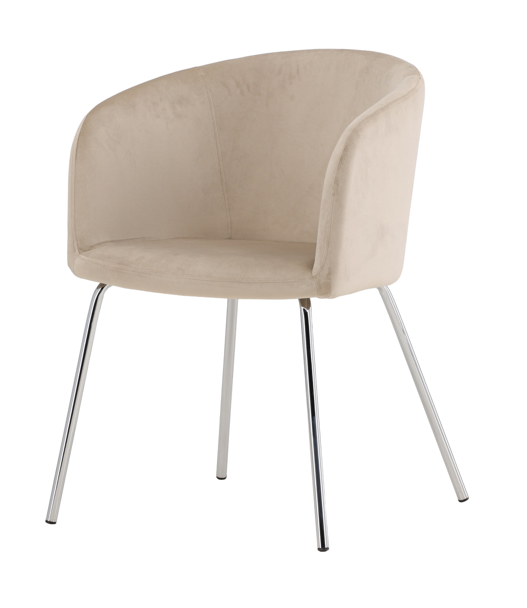 Nohr Eetkamerstoel 'Karna' Velvet, kleur Beige/Zilver