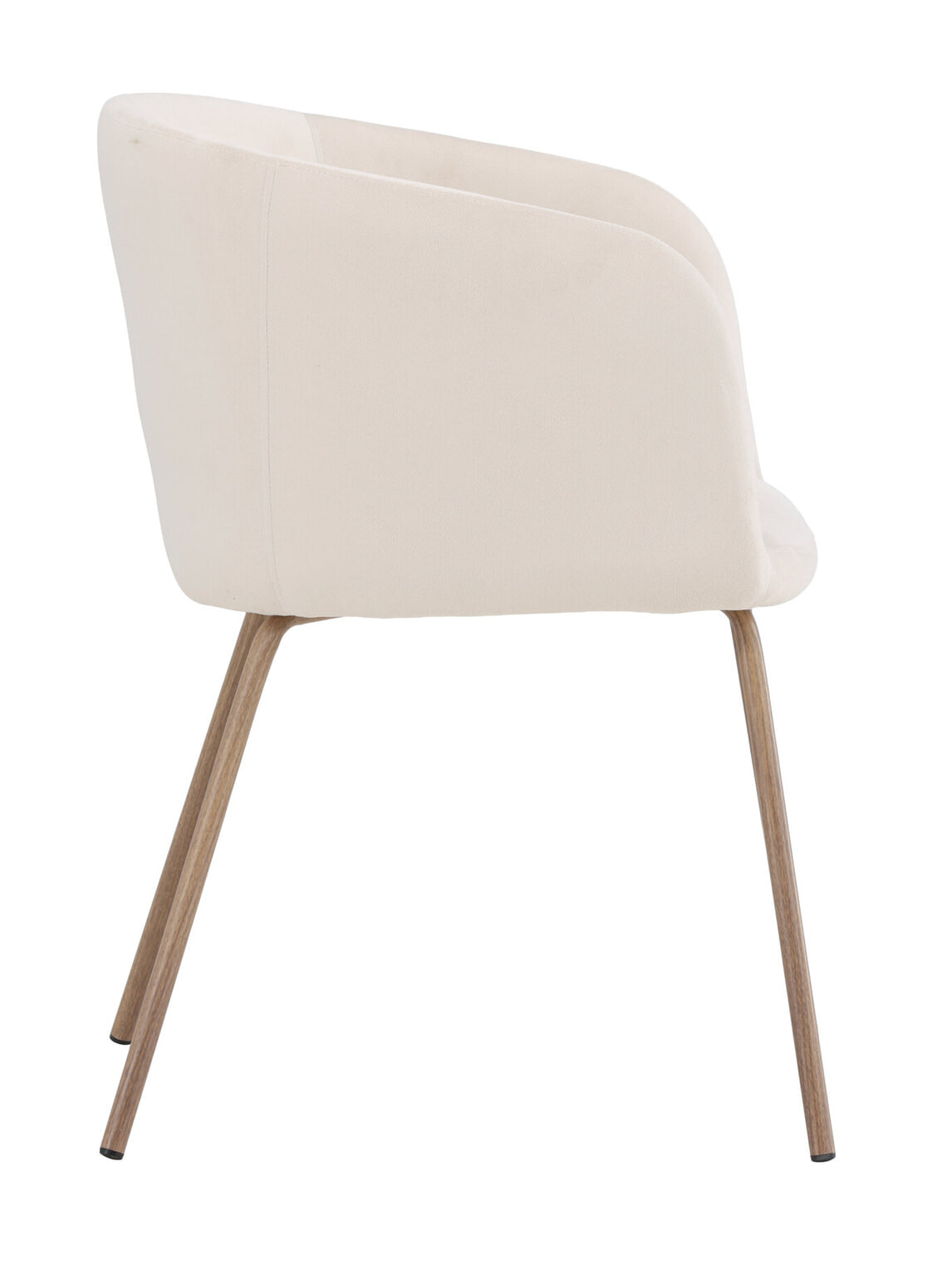 Nohr Eetkamerstoel 'Karna' Velvet, kleur Crème/Walnoot