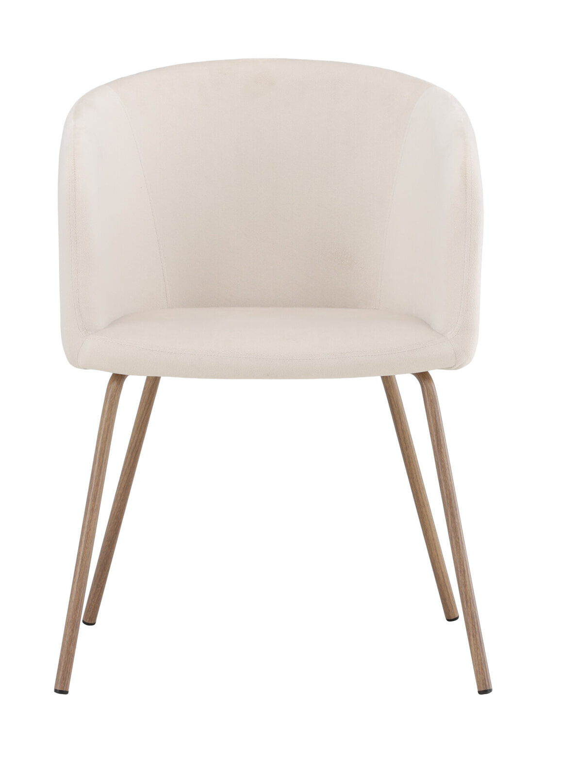 Nohr Eetkamerstoel 'Karna' Velvet, kleur Crème/Walnoot